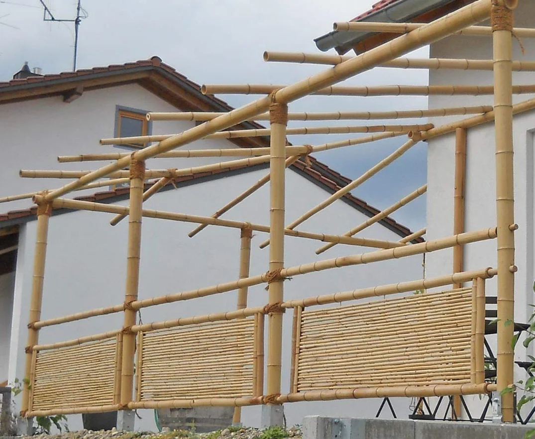 Rura bambusowa Moso 200 cm żółtawa bielona średnica 6,8-8 cm drążek bambusowy 2 m