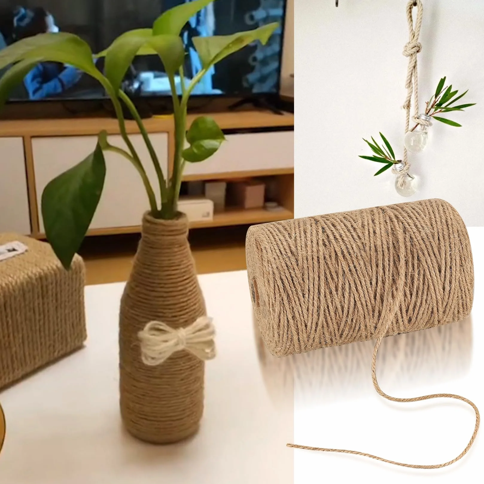 Sznurek jutowy 3 mm 200 m naturalna lina ogrodowa brązowy