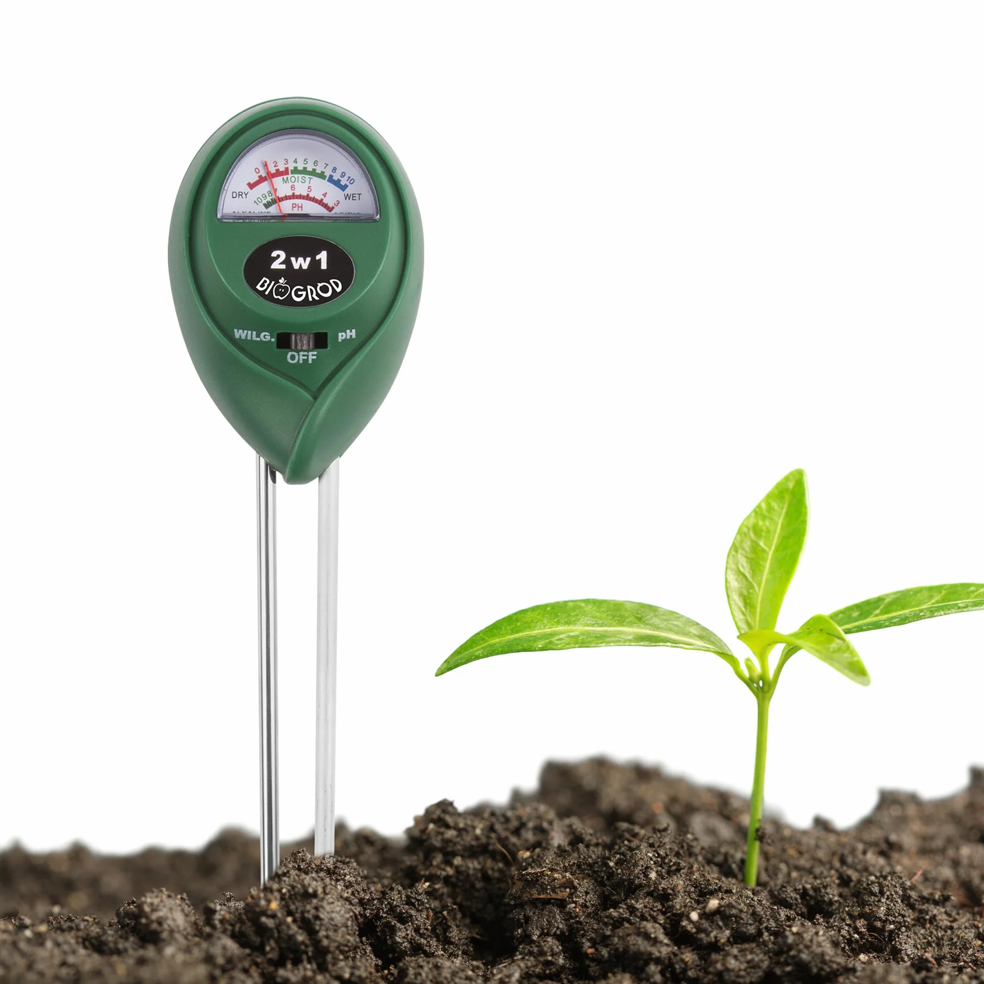 BROWIN® 2 w 1 tester poziomu gleby i pH ze wskaźnikiem wilgotności – precyzyjne narzędzie ogrodowe do kontroli gleby, pielęgnacji roślin i analizy gleby