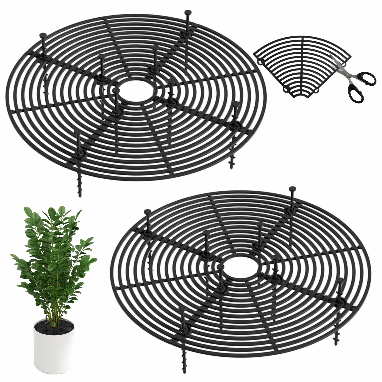 2 doniczki na kwiaty, ochrona przed kotami, 30 cm, przyjazna dla środowiska kratka chroniąca rośliny, osłona na kwiaty, osłona na balkon, do ogrodu, salonu, na taras, podwórko, do biura