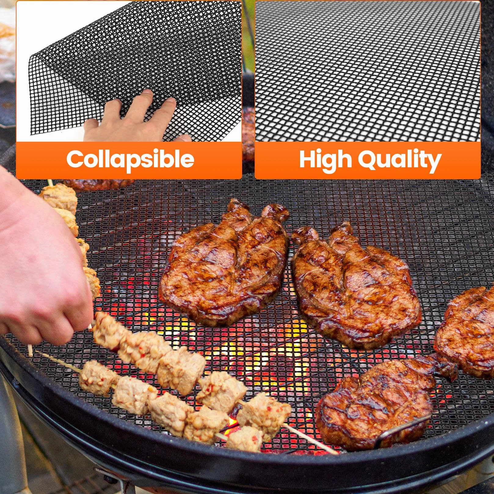 5 sztuk matek do grilla, siatka grillowa antyprzywarcia, odporna na wysoką temperaturę, wielokrotnego użytku, mata do grilla na węgiel, mata do grilla gazowego, elektrycznego, grillowanie, pieczenie
