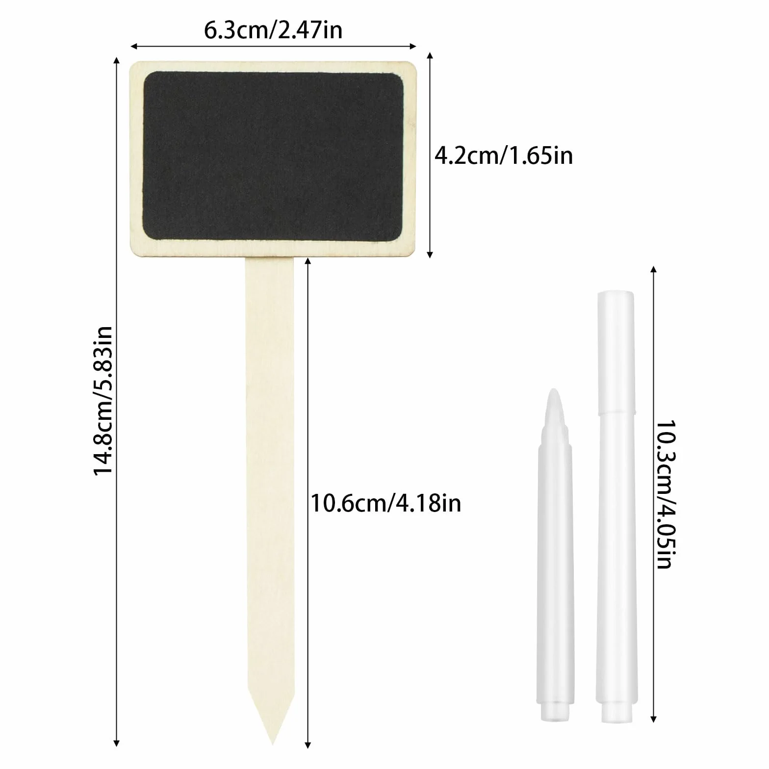 Drewniane tabliczki na rośliny z markerem 14,8 x 6,3 cm etykiety ogrodowe prostokątne