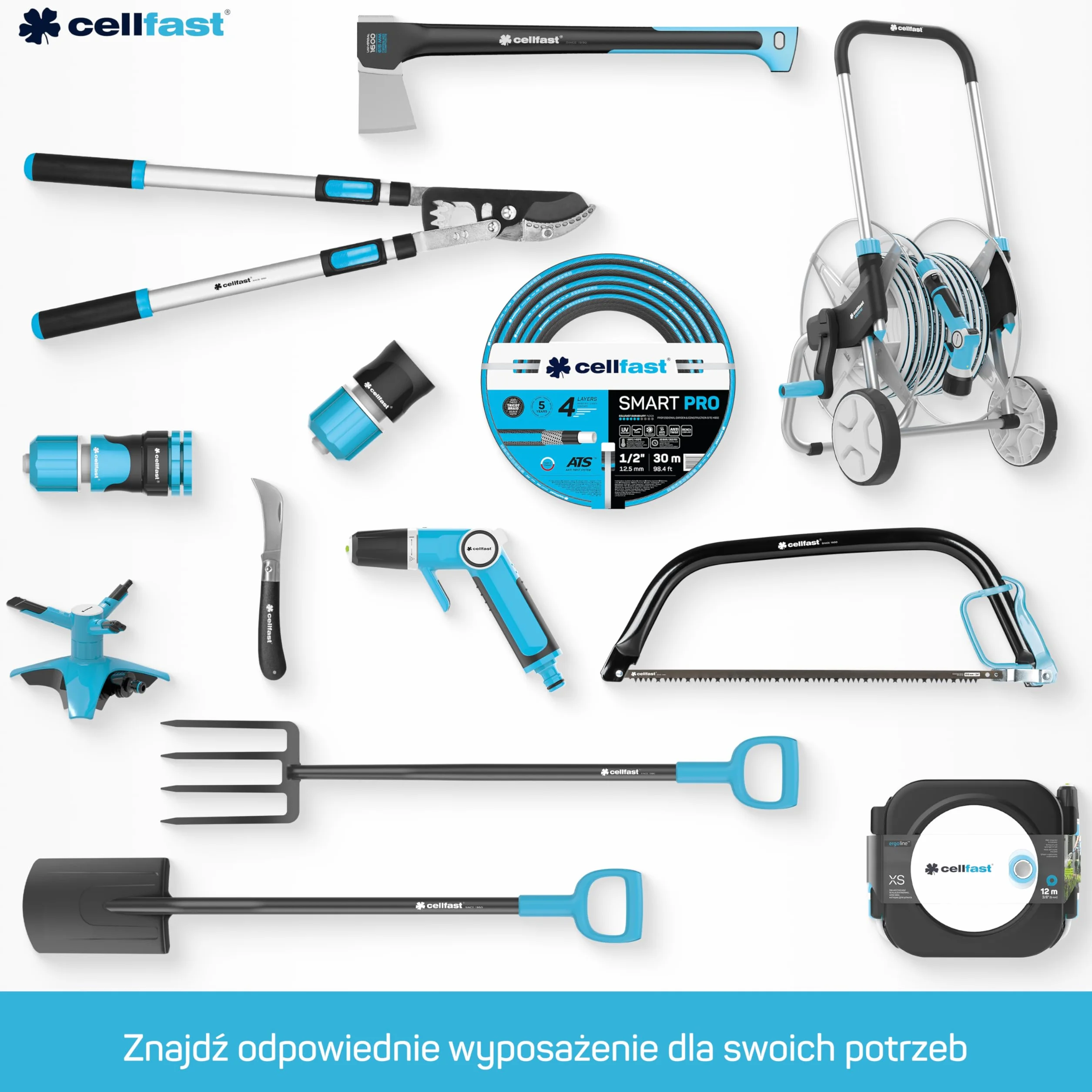 CELLFAST Zestaw Ze Zraszaczem Zraszacz Ogrodowy Do Trawnika Kwiatów Roślin Hydron Ideal 1/2" - 5/8"