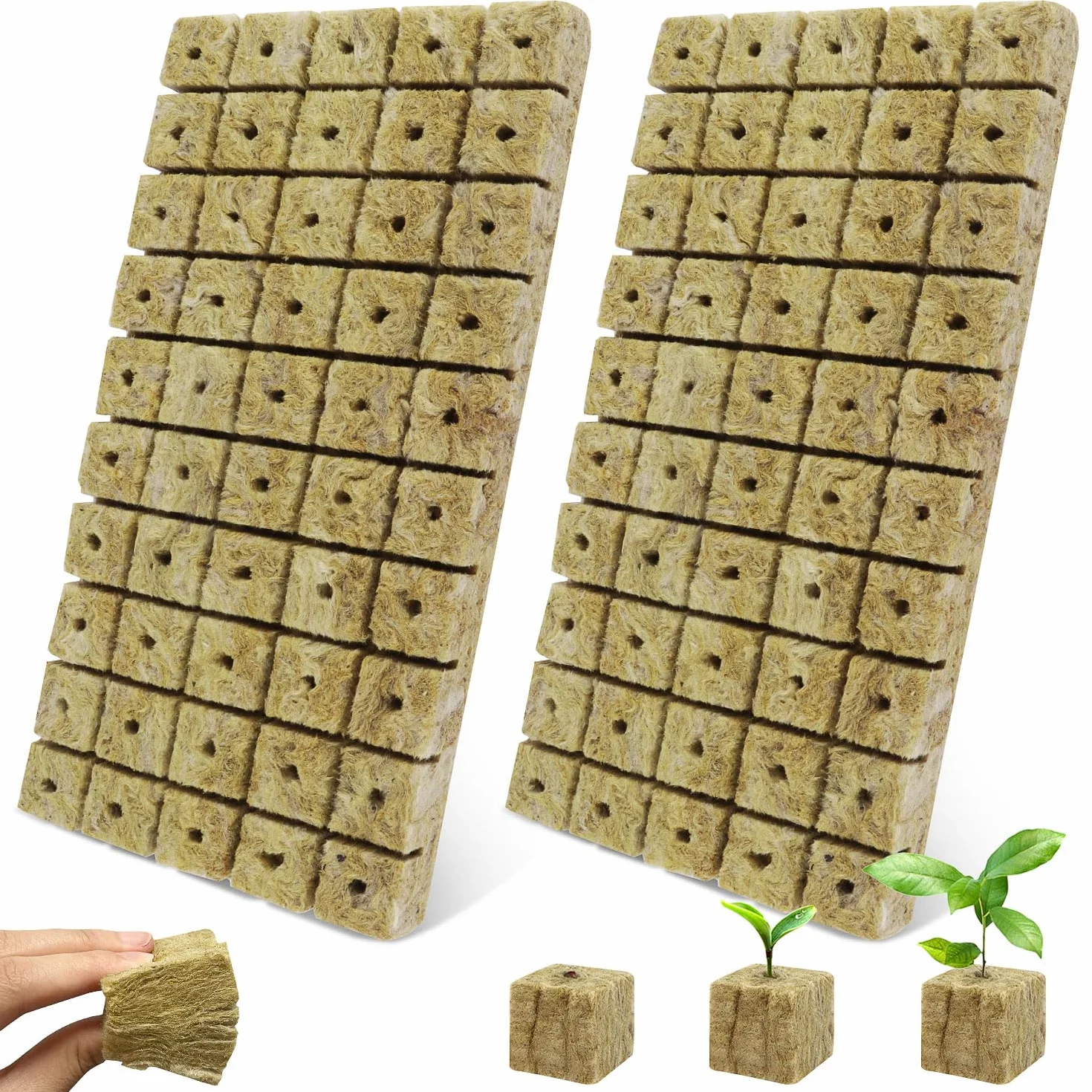 Wełna mineralna kostka 2,5x2,5x3 cm 100 sztuk do uprawy bez gleby