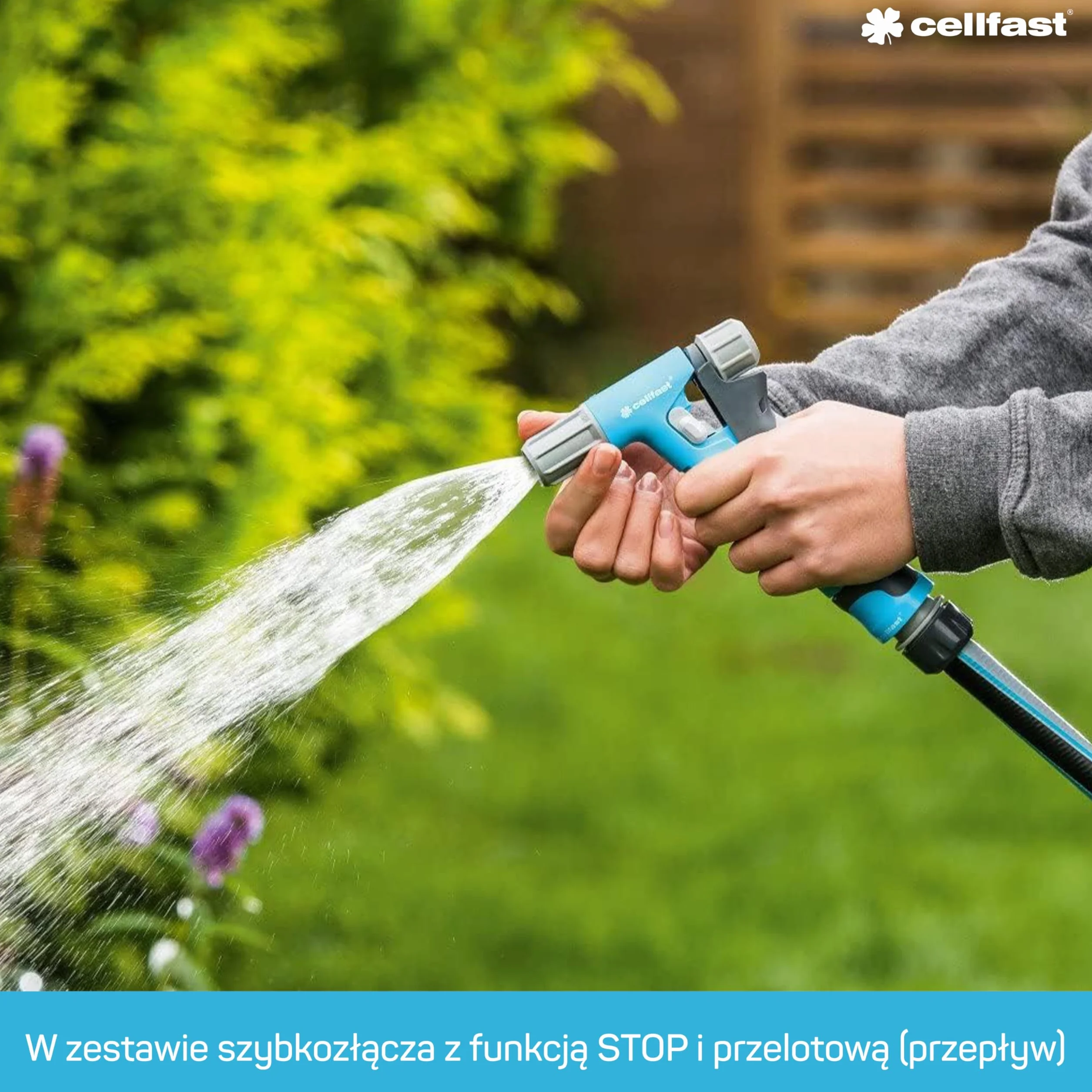 CELLFAST Zestaw Ze Zraszaczem Zraszacz Ogrodowy Do Trawnika Kwiatów Roślin Hydron Ideal 1/2" - 5/8"