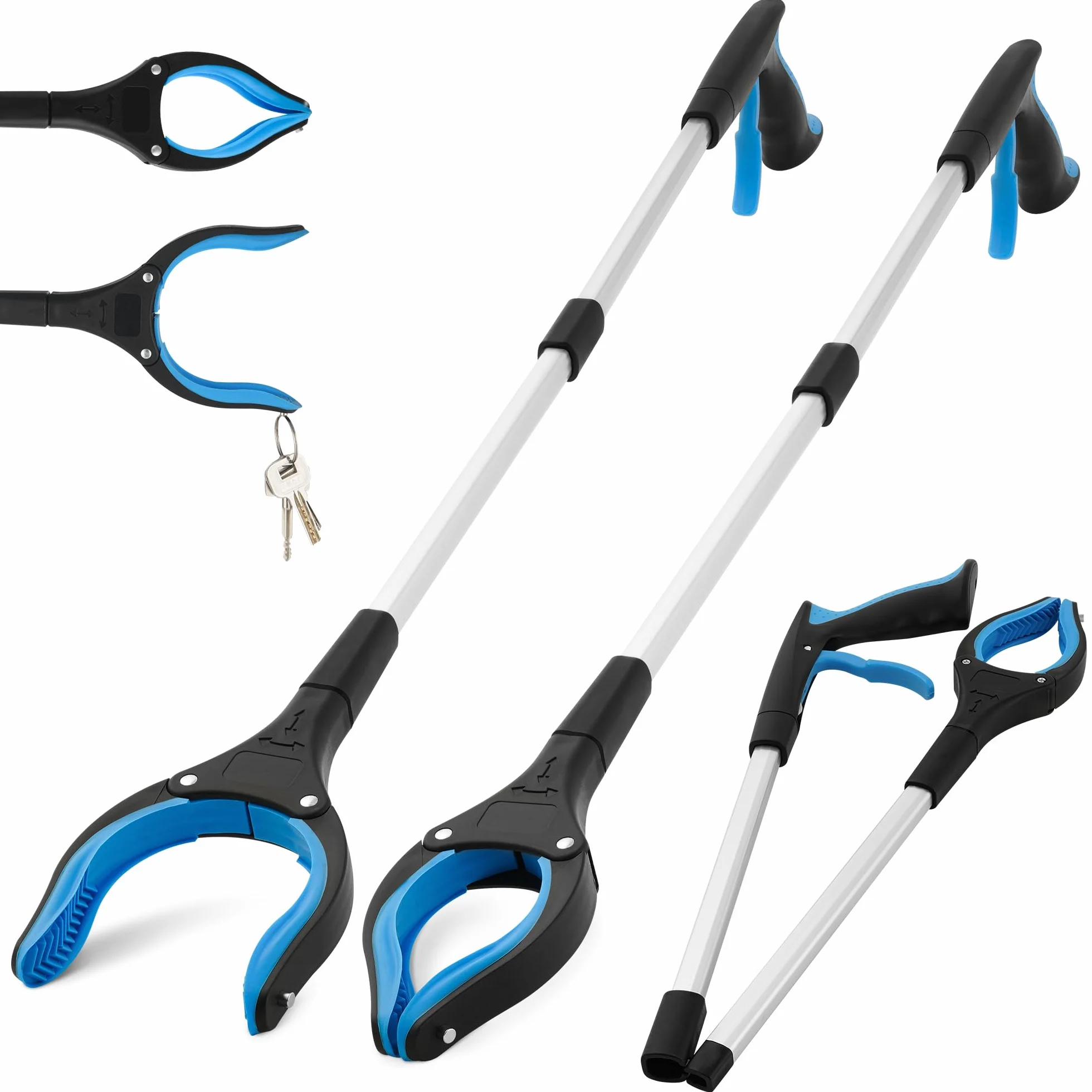 Szczypce chwytakowe dla seniorów, 83 cm, aluminiowe szczypce do śmieci, składane chwytaki dla seniorów