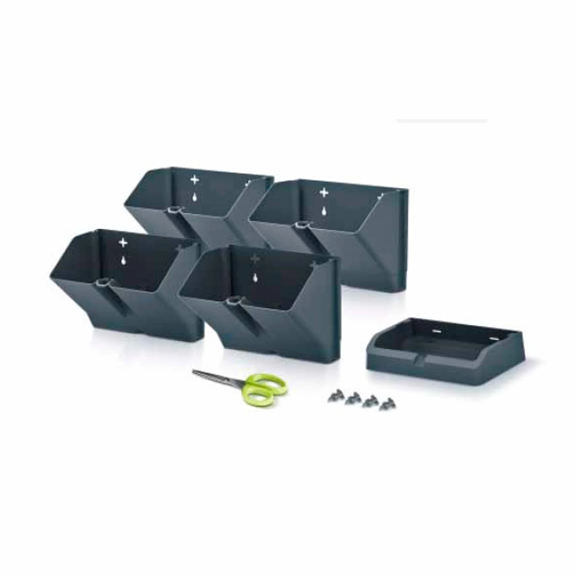 Prosperplast Mini Cascade pionowa donica z białego tworzywa sztucznego 19,5x11,4x47,5 cm z nożycami ogrodowymi
