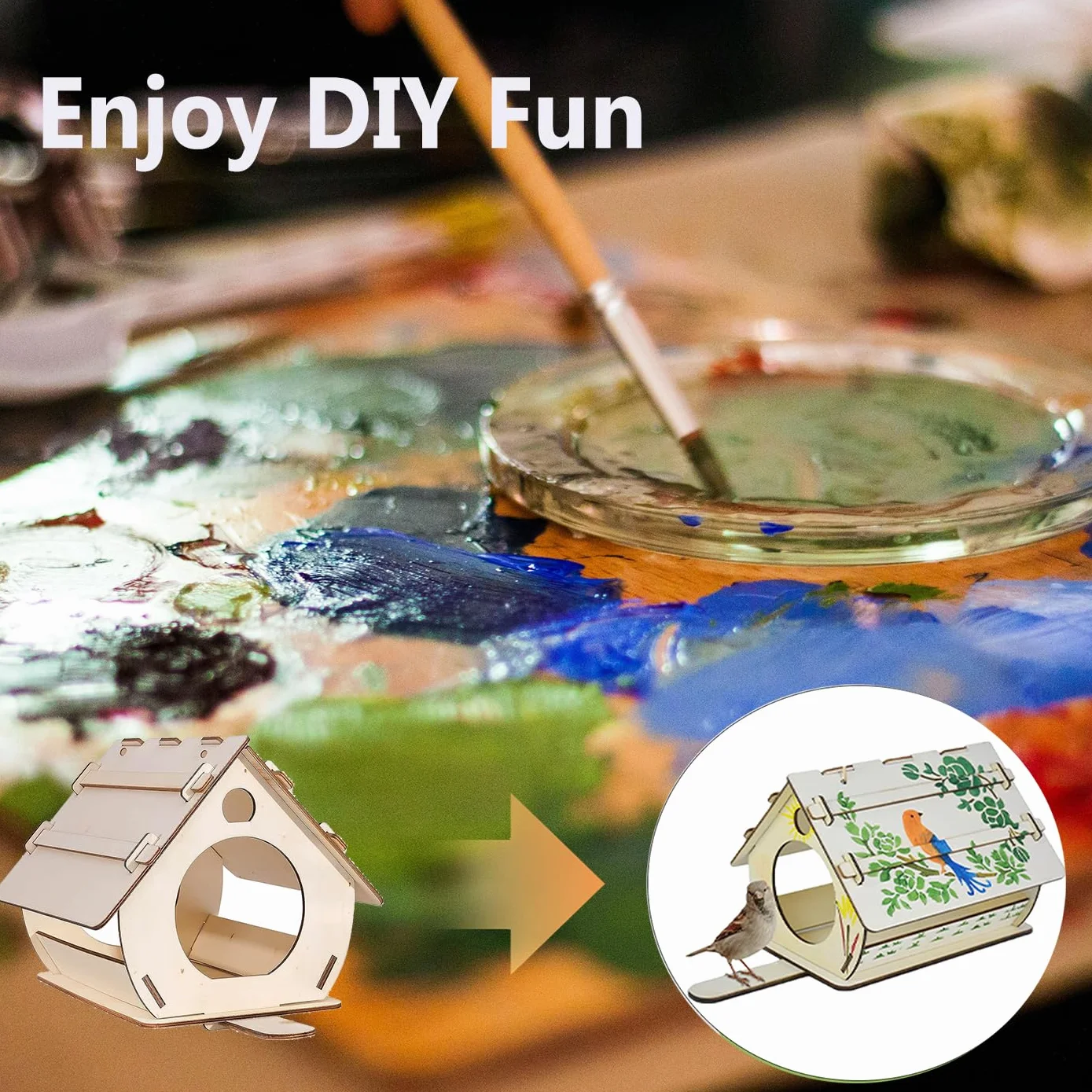 Drewniany domek dla ptaków mini budka 16 x 10 x 13 cm