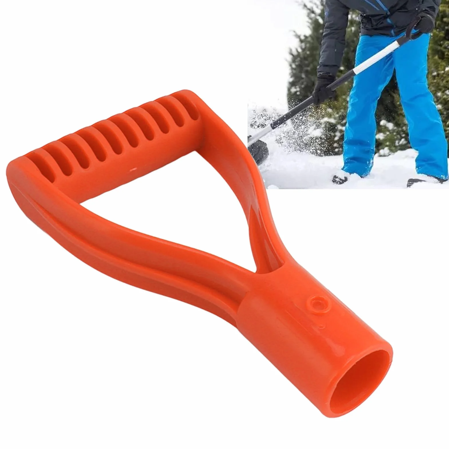 Uchwyt łopaty Łopata Śrubowy Uchwyt Antypoślizgowy Zamiennik 32 Mm Plastik do łopaty Łopaty Ogrodowe (ORANGE)