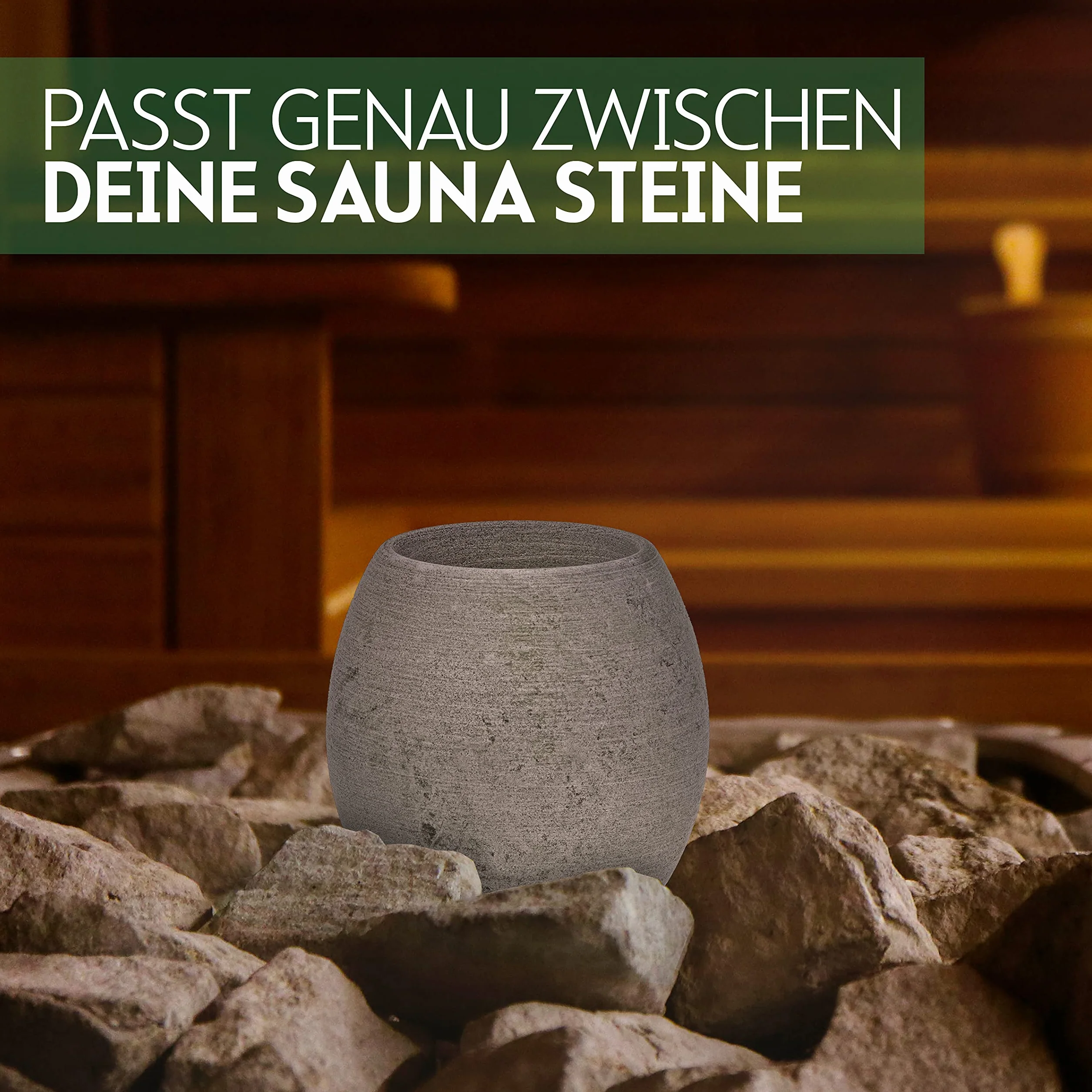 CozyNature jajko do sauny z naturalnego kamienia mydlanego | odporna na ciepło miseczka na aromaty do relaksujących naparów | 100% ręcznie robione | nadaje się do kryształków mentolowych i olejków