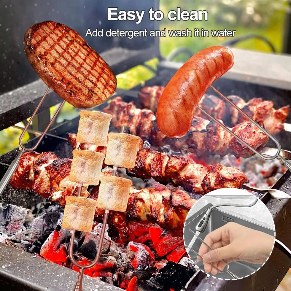 Szaszłyki do grilla, widelce teleskopowe, sztućce do kukurydzy, hot dogi, kebab, długość po złożeniu