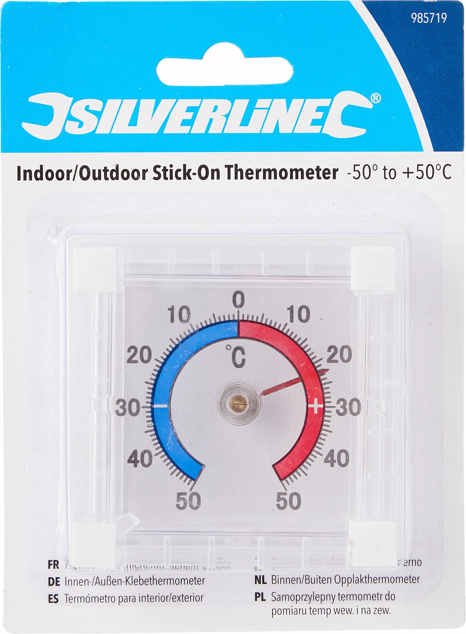Silverline Termometr przyklejany do wewnątrz/na zewnątrz od -50° do +50°C (985719)