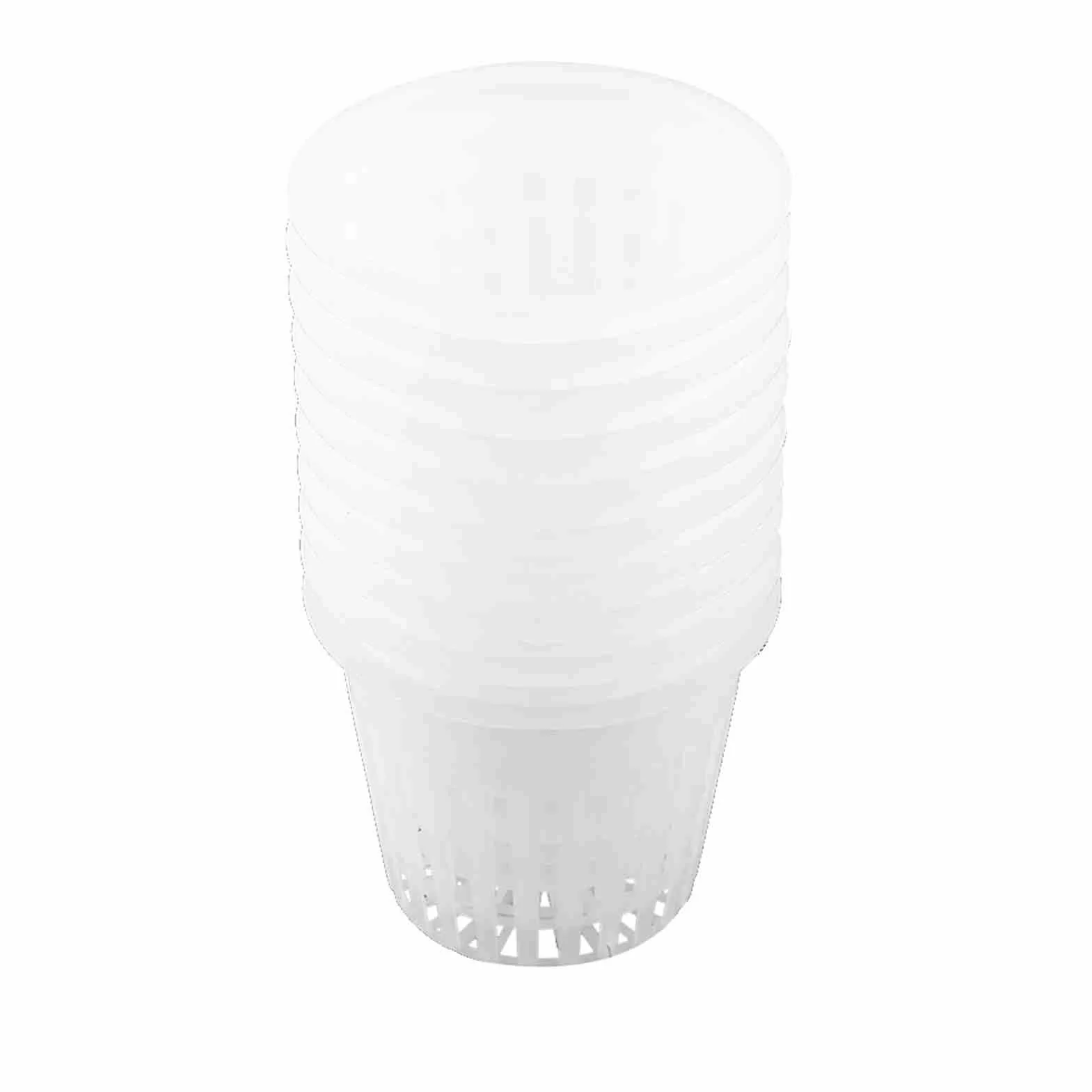 Kubek siatkowy, Haofy Heavy Duty Mesh Pot Net Cup Kosz Hydroponika Roślina Rosnąć Clone Ogrodnictwo 10szt (Bianco)