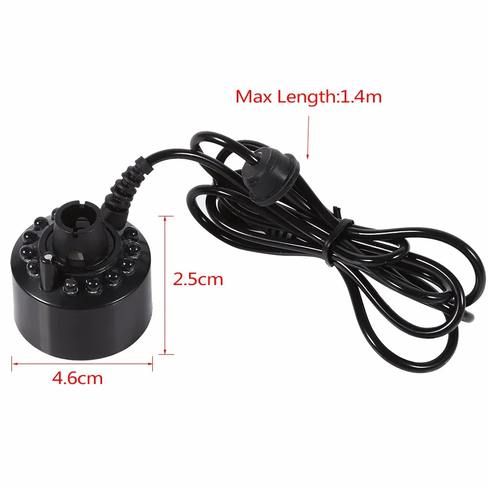 24V zmiana koloru 12 LED Mister Fogger fontanna Mini Mist Maker staw mgła maszyna Atomizer nawilżacz powietrza mgła ultradźwiękowa 12 LED idealna na Halloween