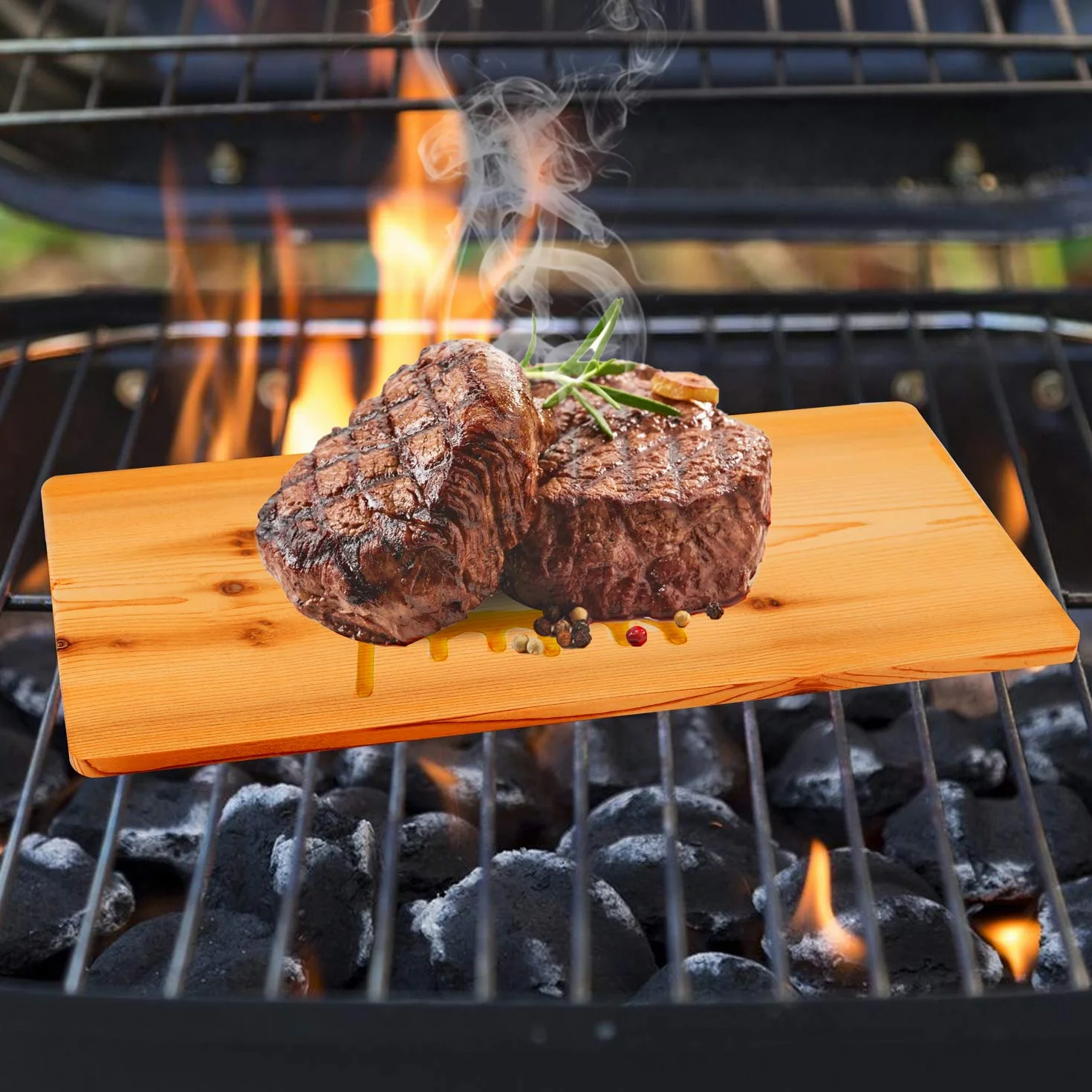 Deski do grillowania z drewna cedrowego, 2 sztuki – TRUSTTO deski cedrowe, wyprodukowane w 100% z naturalnego drewna cedrowego
