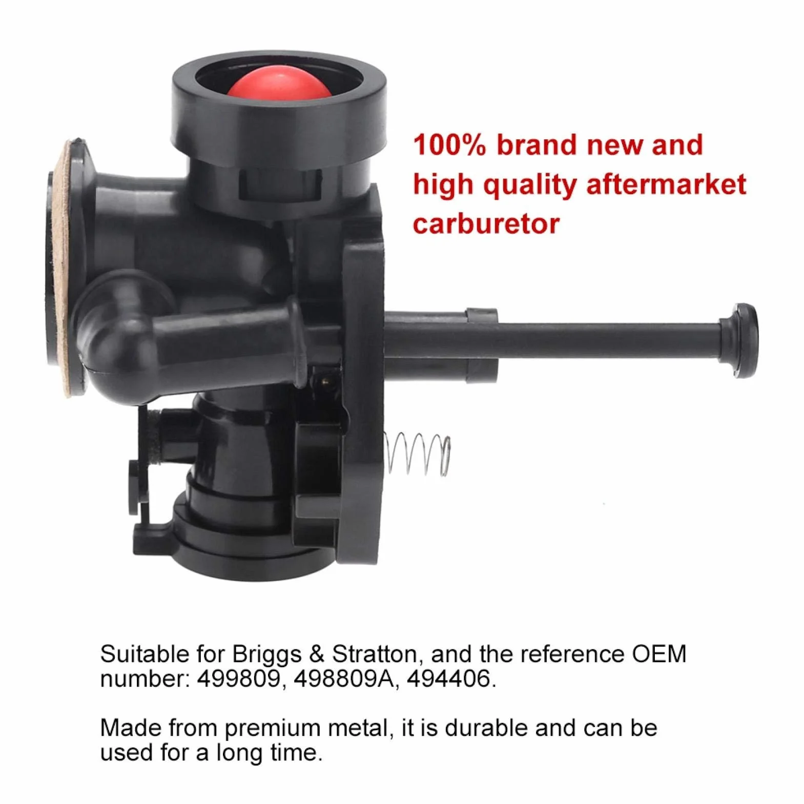 Zestaw gaźnika, gaźnik metalowy z materiałem instalacyjnym do Briggs & Stratton 499809 498809A 494406-4,33x3,27x2,76 cala