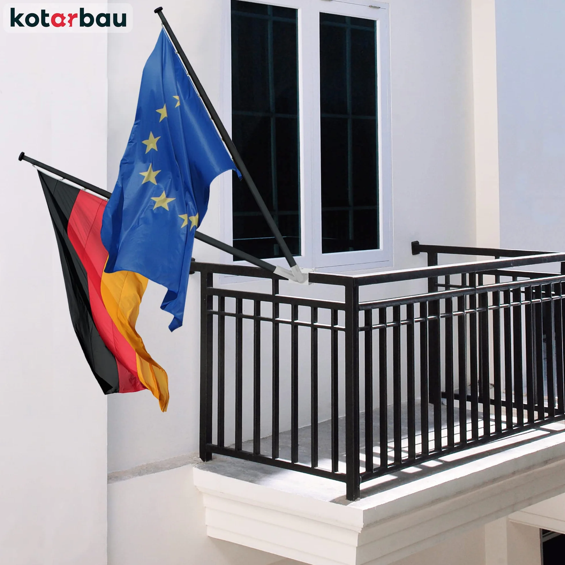 KOTARBAU® Uchwyt Flag Prosty podwójny Balustradowy Popiel