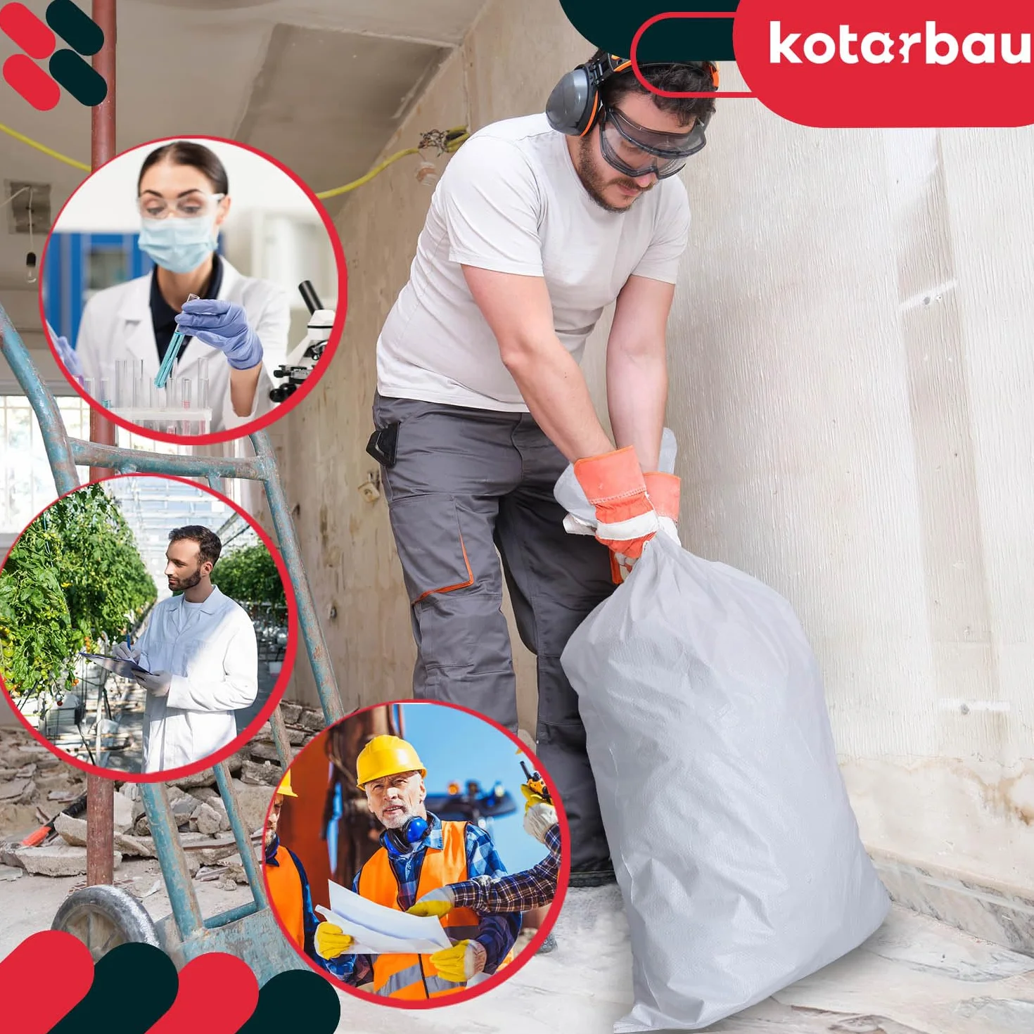 KOTARBAU® Zestaw 20 worków z tkaniny PP 65 x 105 cm 50 kg białe