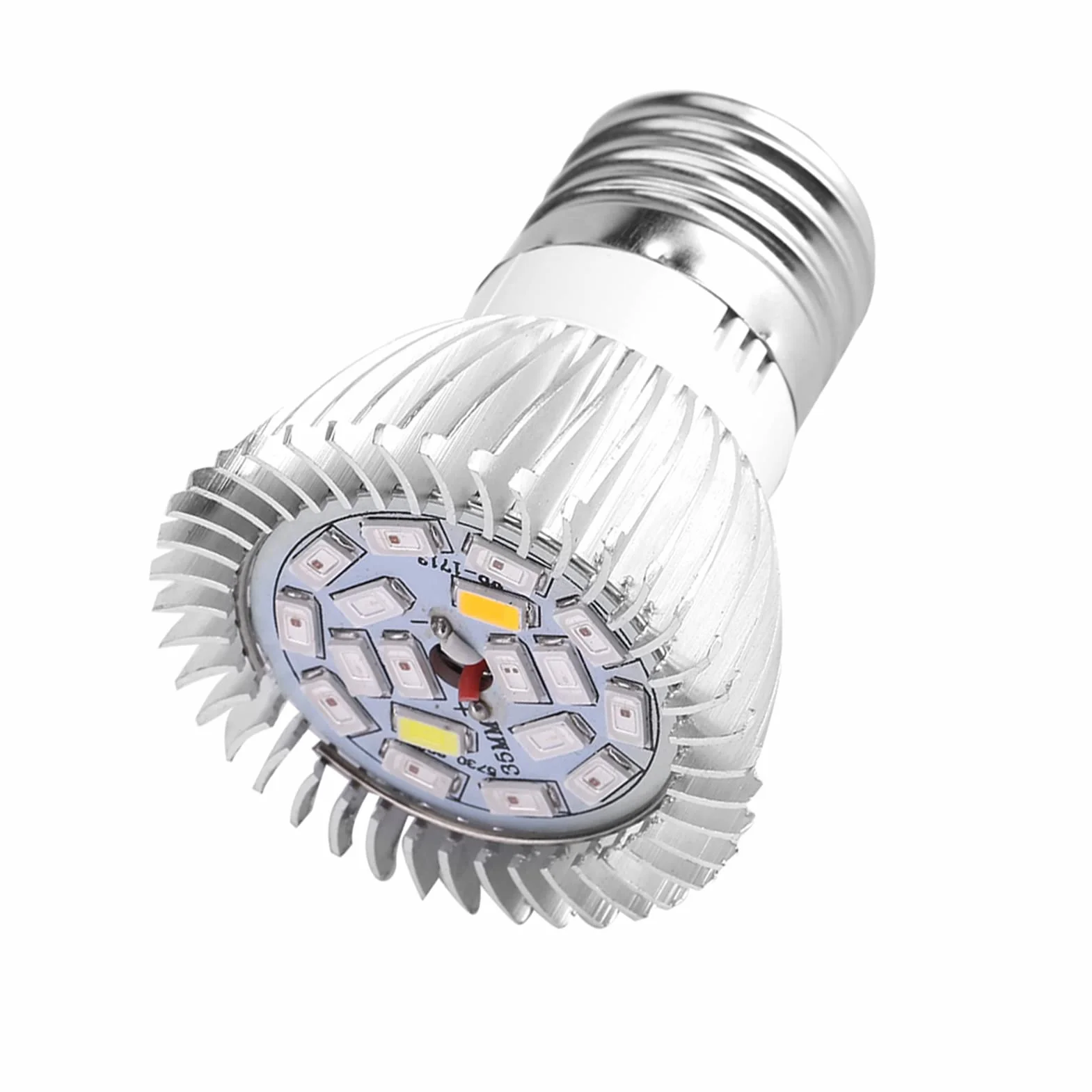 Aramox Żarówka LED do Uprawy 18W, Pełne Spektrum światła dla Roślin Doniczkowych Szklarnia Hydroponiczna Soczysty Kwiat, Podstawa E27 E14 GU10 (E27)