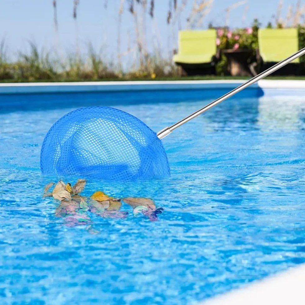 Skimmer Basenowy, Siatka do Skimmera do Wanny z Hydromasażem z Drążkiem, Grabie do Odpieniacza o Bardzo Drobnej Siatce, Siatka do Skimmera do Liści Basenu z tyczką, Tyczka,