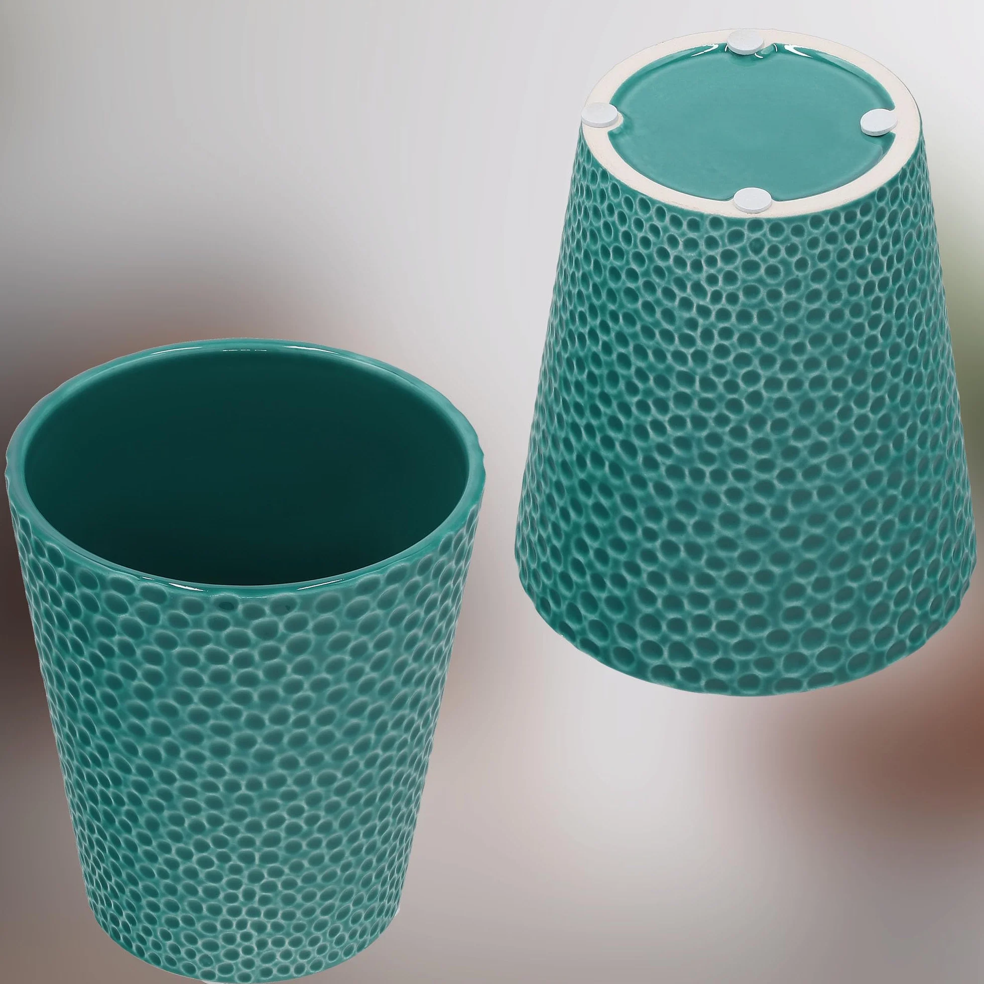 KOTARBAU® 2 szt. Donica Turkusowa ⌀ 12 cm x 15 cm Doniczka Ceramiczna Szkliwiona Doniczka na Storczyki i inne Rośliny Osłonka na Kwiaty