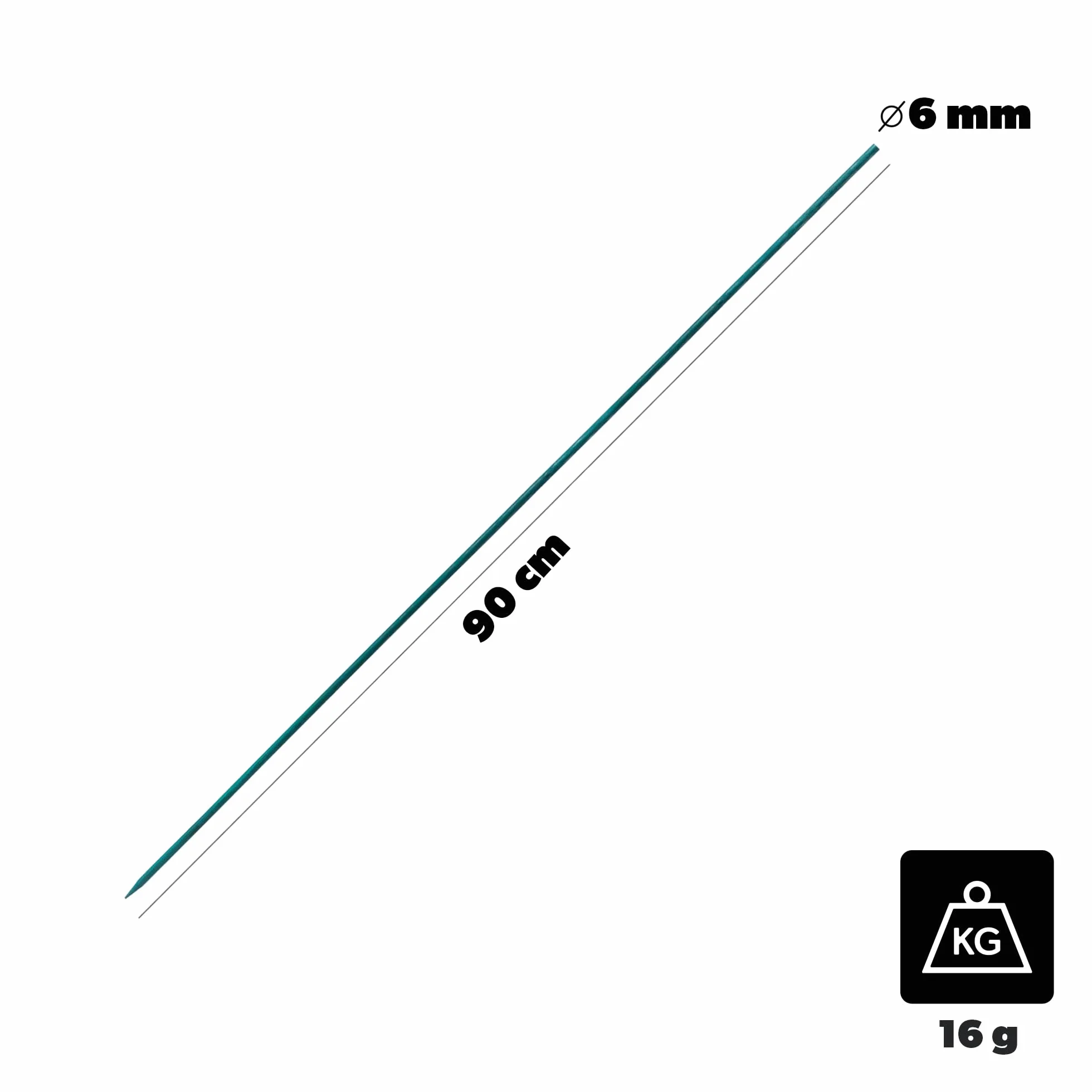 KADAX Kijki bambusowe 90 cm x 6 mm, zestaw 50 sztuk, kijki z bambusa, drewniane kijki jako podpórki dla sadzonek, kijki do kwiatów, wsparcie dla roślin pnących, kijki do pięcia się (zielone)