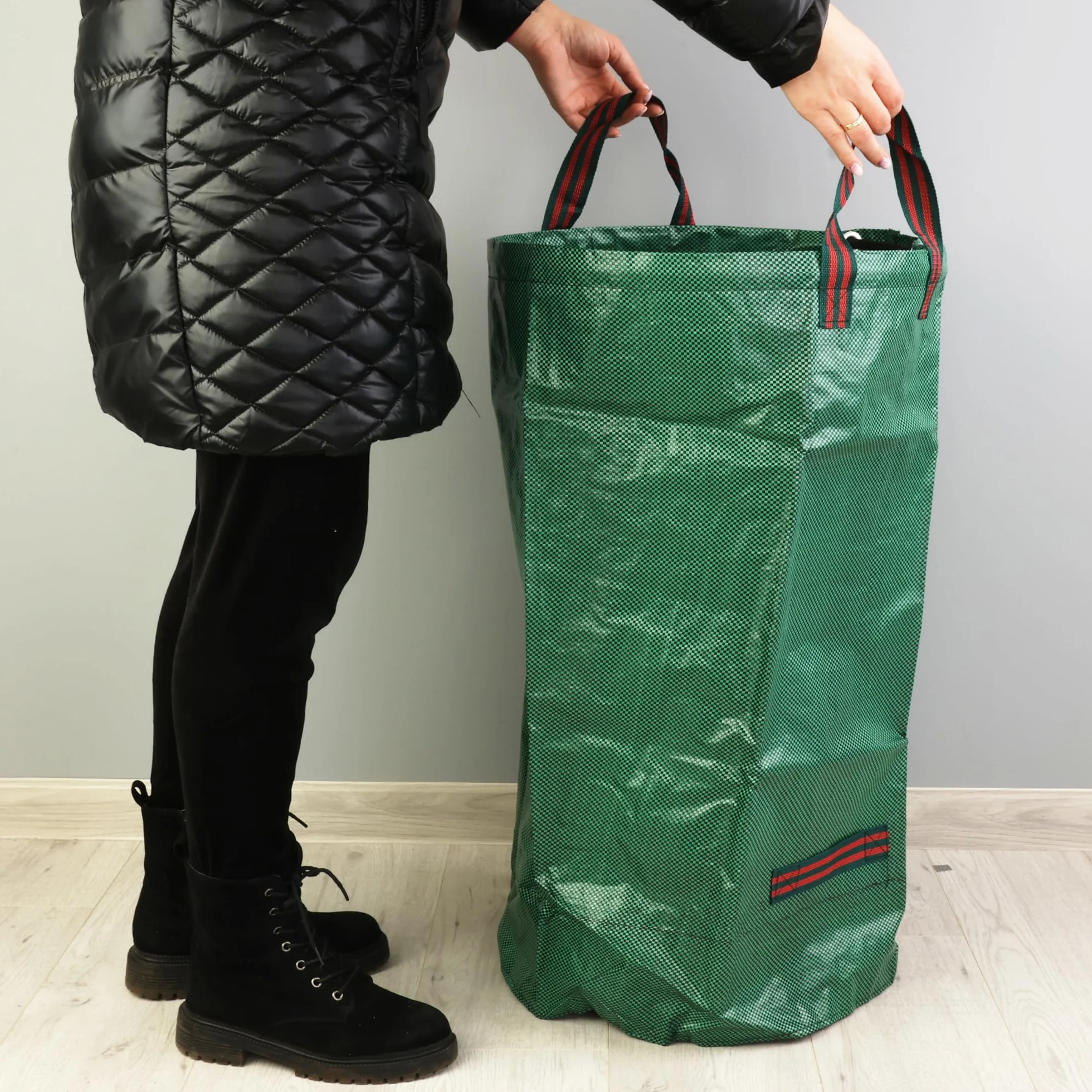 GardenMate worek ogrodowy na odpady ogrodowe, 120 l, stabilny worek na odpady ogrodowe, worek na liście, do cięcia trawnika, składany, duży, wytrzymały, z tkaniny polipropylenowej