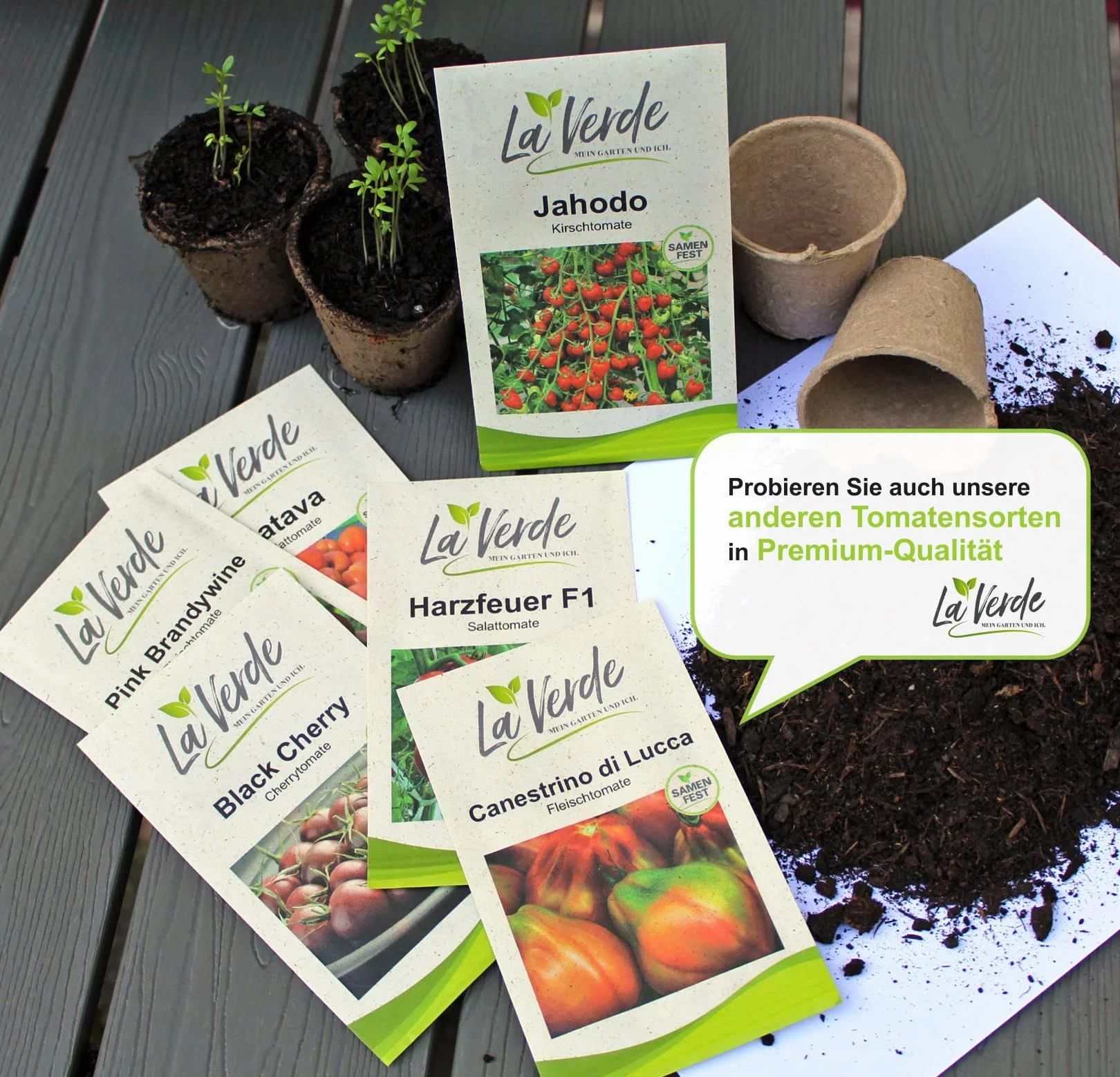 La Verde MEIN GARTEN UND ICH. Black Krim nasiona pomidorów na ok. 10 roślin, aromatyczne pomidory mięsne, materiał siewny bez inżynierii genetycznej
