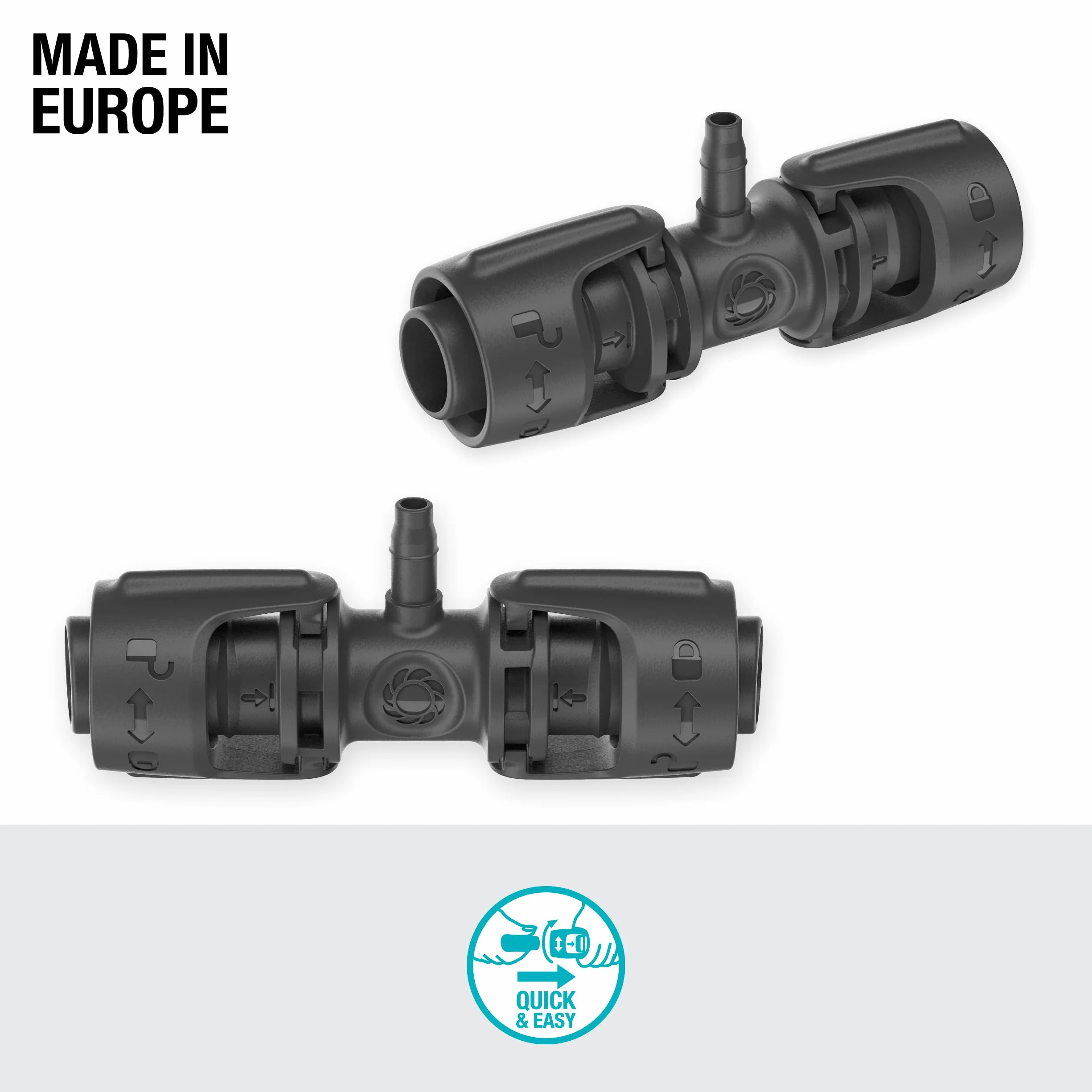 Gardena system Micro-Drip trójnik redukcyjny: Praktyczne połączenie T do przejścia rury 13 mm w rurę 4,6 mm, technika połączeniowa Quick & Easy, możliwość ponownego użycia (13204-20)
