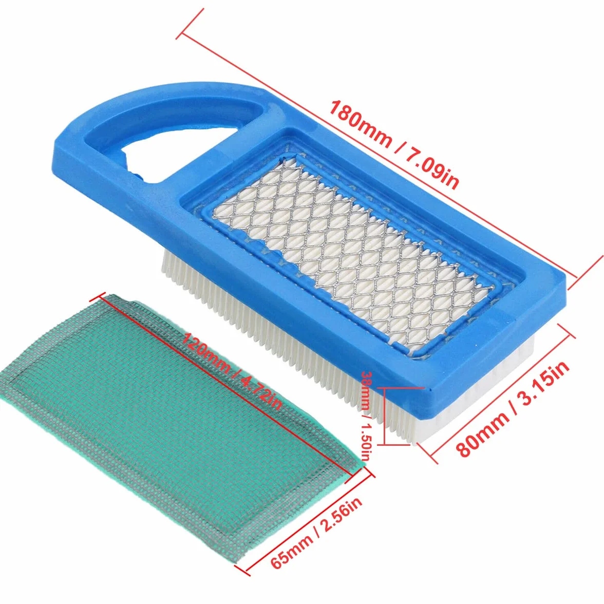 ZAMDOE 697152 Luftfilter-Kit Kurze Ausführung 794421 797007 698413 613022 695643 697775 Luftfilterpatrone für Briggs Stratton 21A902 21A907 21A707 21A807 21A977 21A907 8–13,5 PS AVS-Motoren F