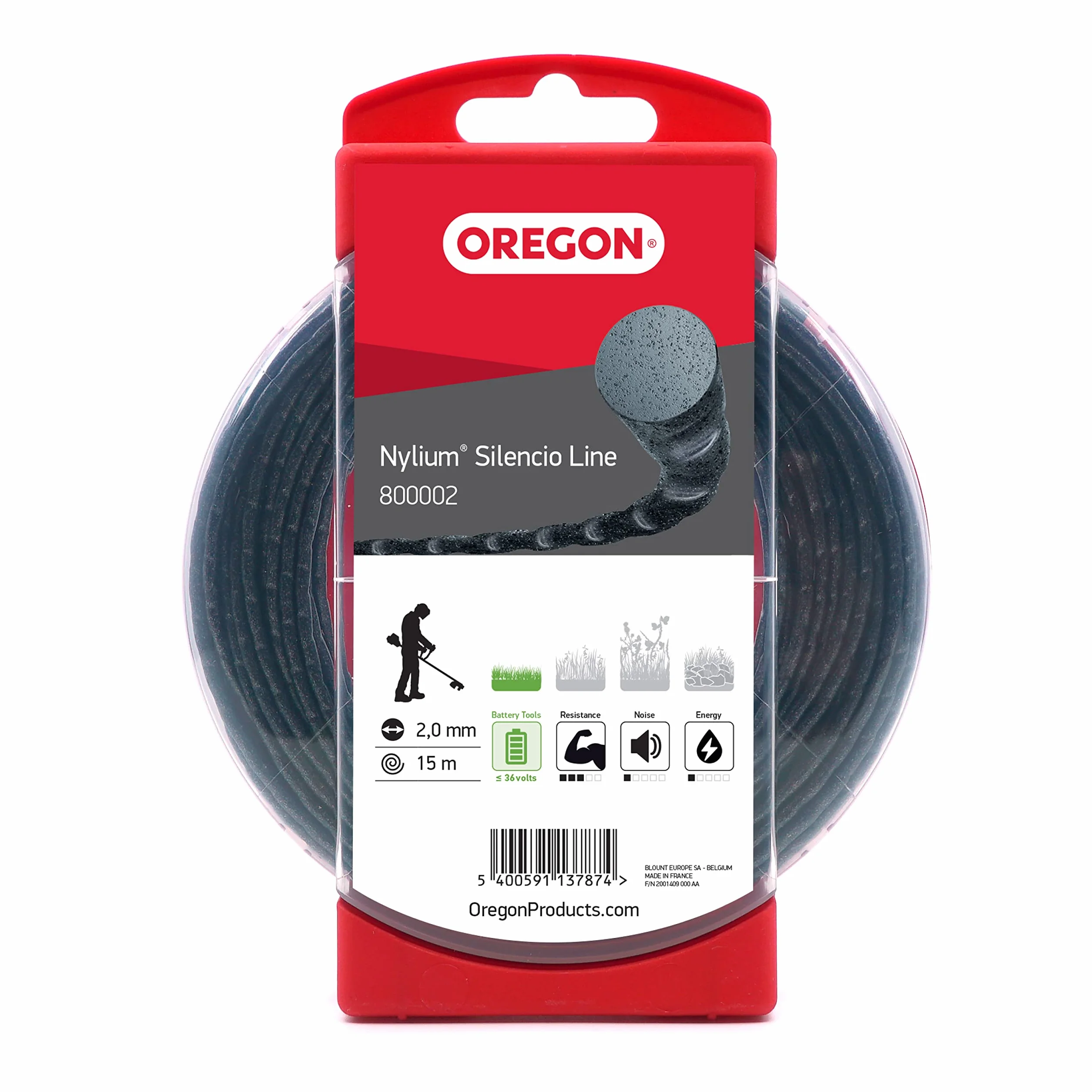Oregon 800002 Żyłka do Podkaszarki, 2.0mm x 15m