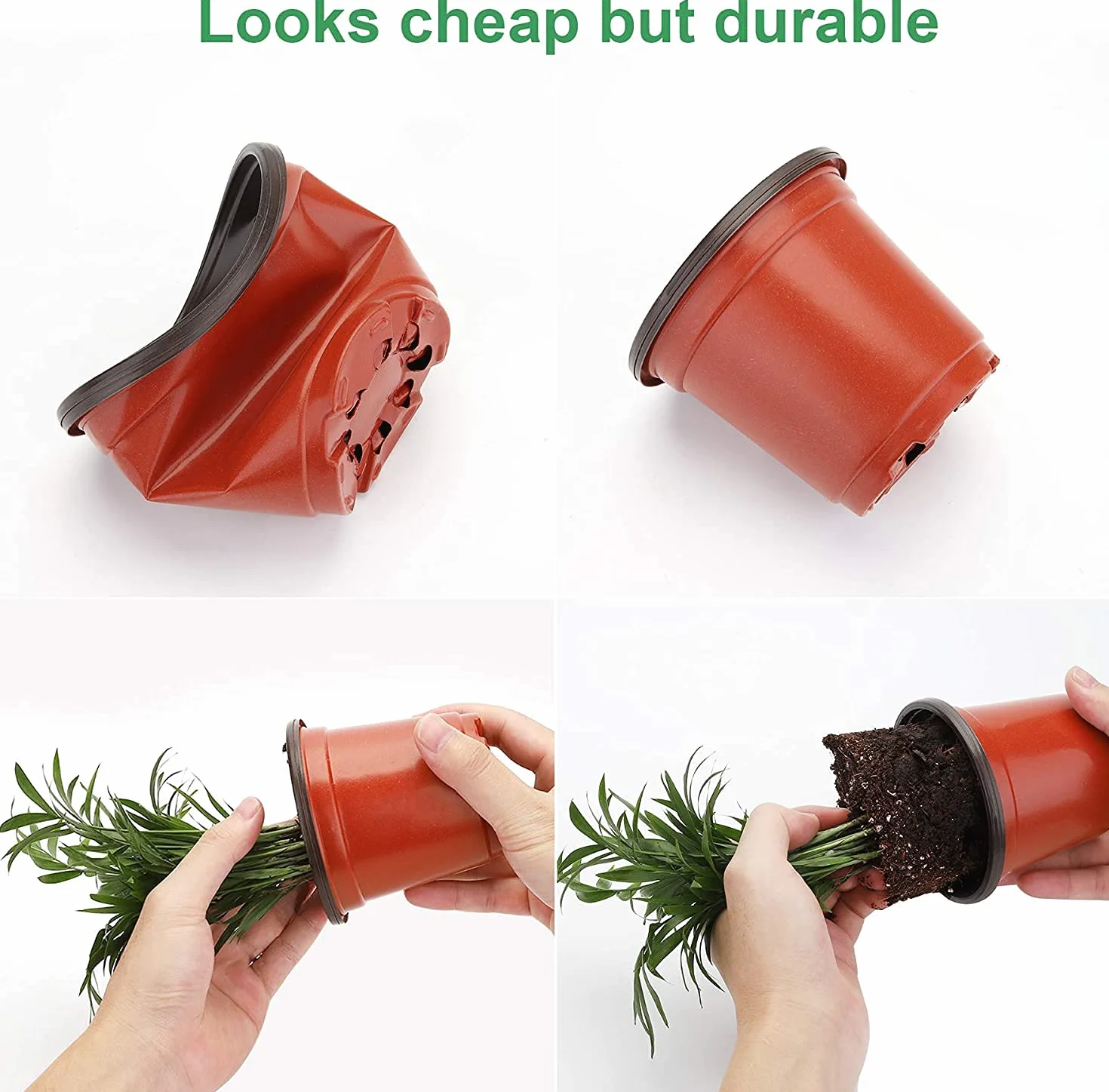 MIXC Doniczki do uprawy 30 sztuk 10 cm plastikowe z kopułą nawilżającą okrągłe z 10 nasadkami