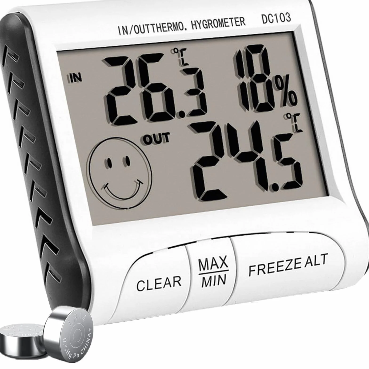 Retoo Termometr z higrometrem wewnątrz, na zewnątrz, z wyświetlaczem LCD, cyfrowy termohigrometr ze wskaźnikiem temperatury, termometr pokojowy, higrometr wewnętrzny, miernik wilgotności powietrza
