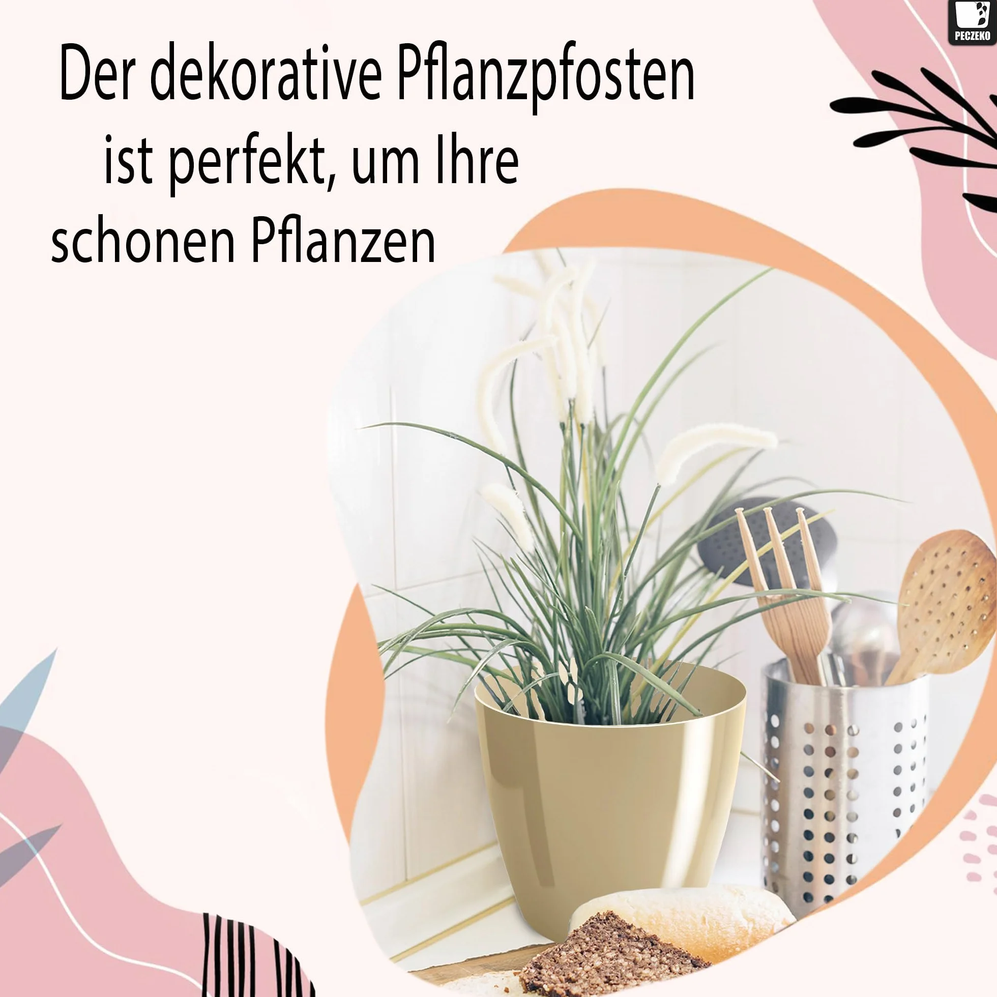 doniczka błyszcząca, doniczka z tworzywa sztucznego donica ozdobna na duże i małe rośliny, zestaw 2 doniczek, doniczki, doniczki na zioła, (2 szt.) beżowy, ø 14 cm