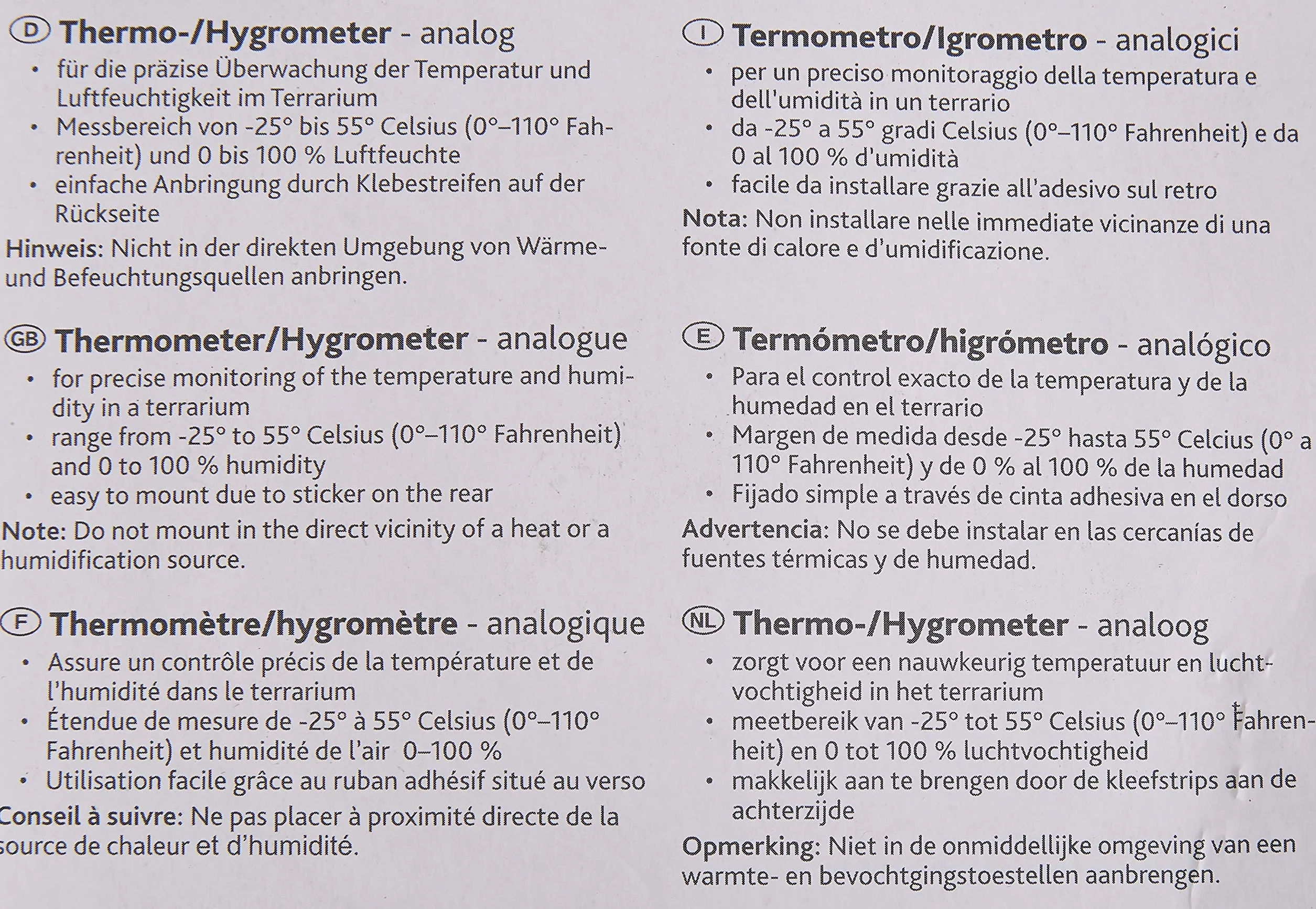 Trixie termo/higrometr analogowy 7,5 cm