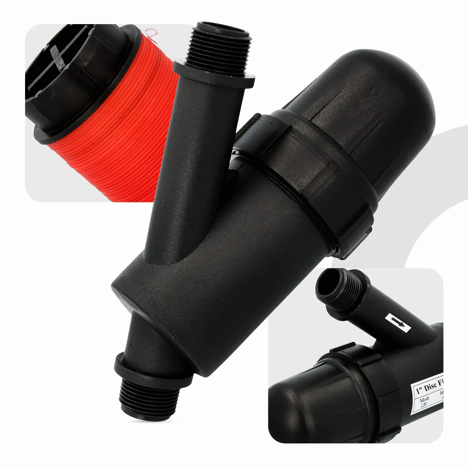 Instalguru Filtr tarczowy, filtr nawadniający 120 MESH 1" AG filtr do wody, nawadnianie kropelkowe, prace ogrodowe, rolnictwo, filtry, system zraszania, filtr do pompy wodnej, filtr hydroforowy, akcesoria ogrodowe