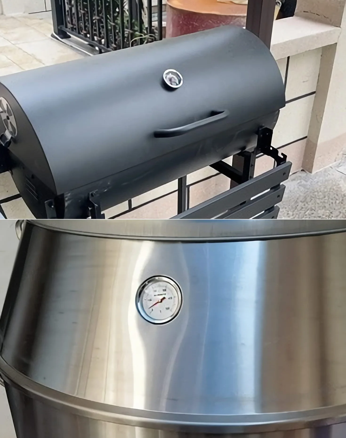 QWORK® BBQ Miernik termometru, termometr do gotowania ze stali nierdzewnej, tarcza 5 cm, 500 stopni