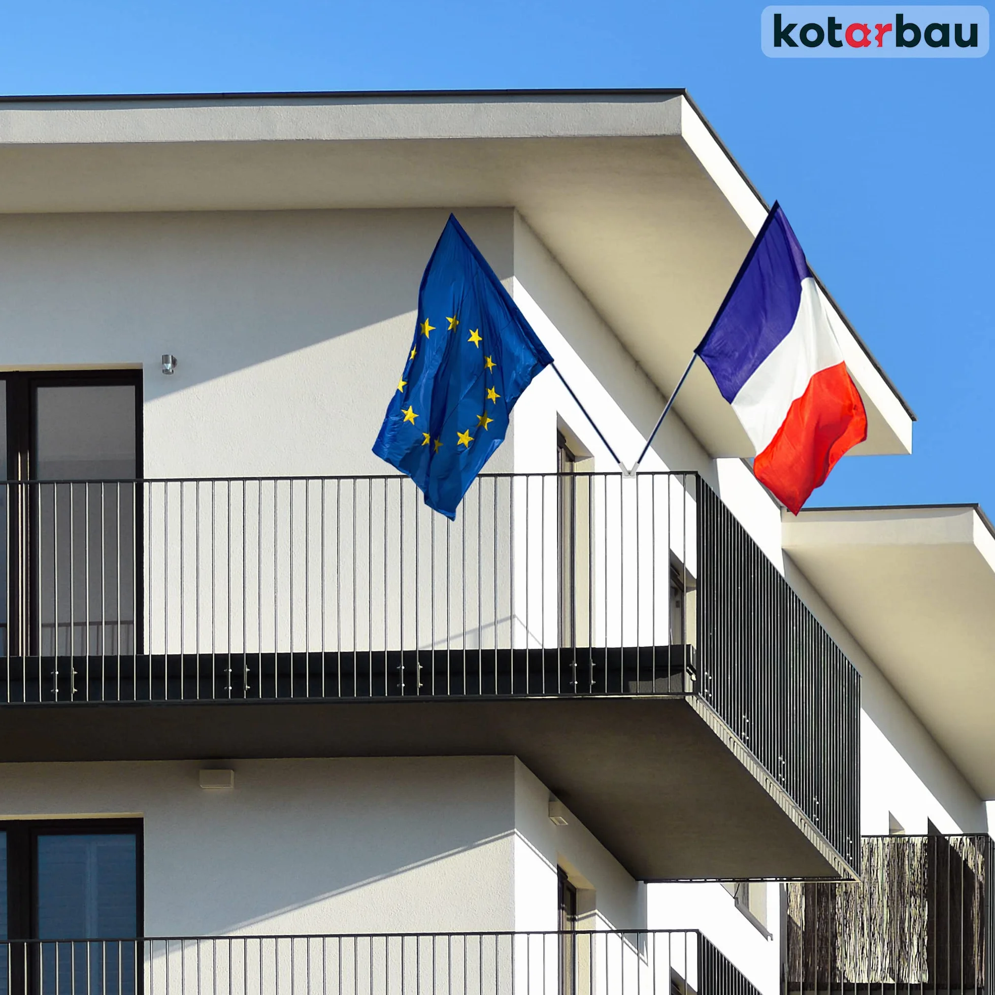 KOTARBAU® Uchwyt Flag Prosty podwójny Balustradowy Popiel