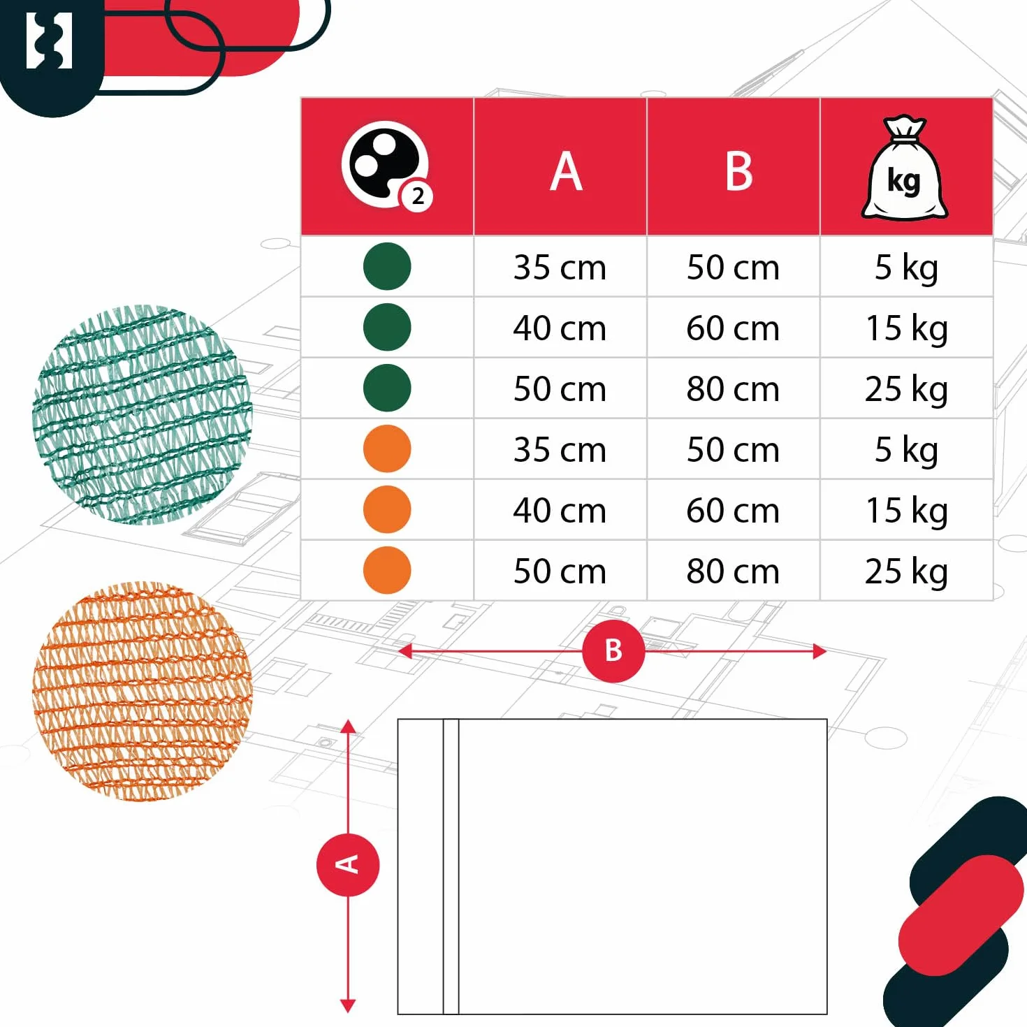 KOTARBAU® worki raszlowe 40 x 60 cm 15 kg polipropylen siatka na warzywa