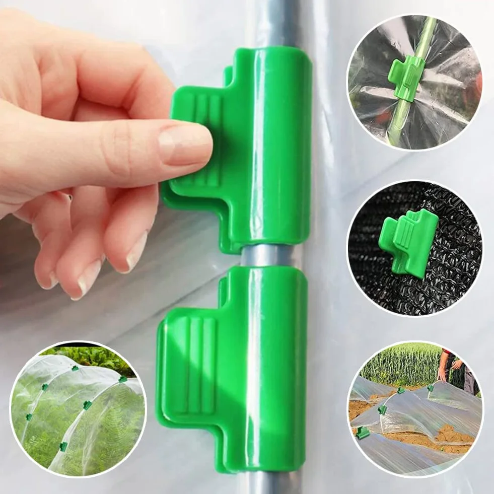 40 sztuk zacisków do szklarni, 16 mm, zaciski ogrodowe, tworzywo sztuczne, folia szklarniowa, stabilne klipsy do folii szklarniowej, ochrona przed słońcem, siatka przeciw owadom, klips mocujący