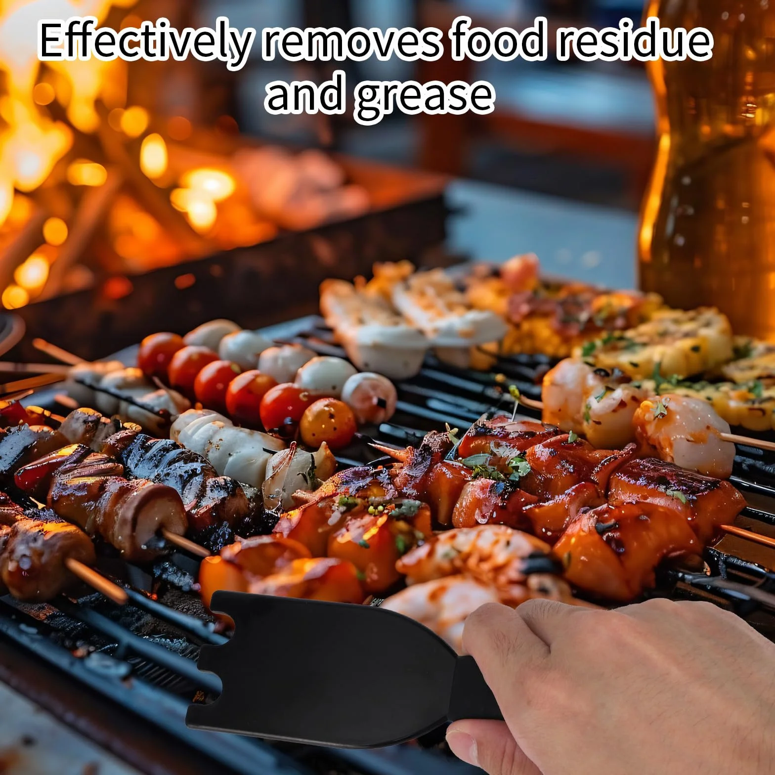 2szt Grill Skrobak Zestaw dla George Foreman, Odporny Ciepło Plastik Łopatka z Rowkami & Gąbka Szmatka Komfort Chwyt Środek Czyszczący Narzędzie dla Rowkowanych Grillów Wewnątrz Zewnątrz