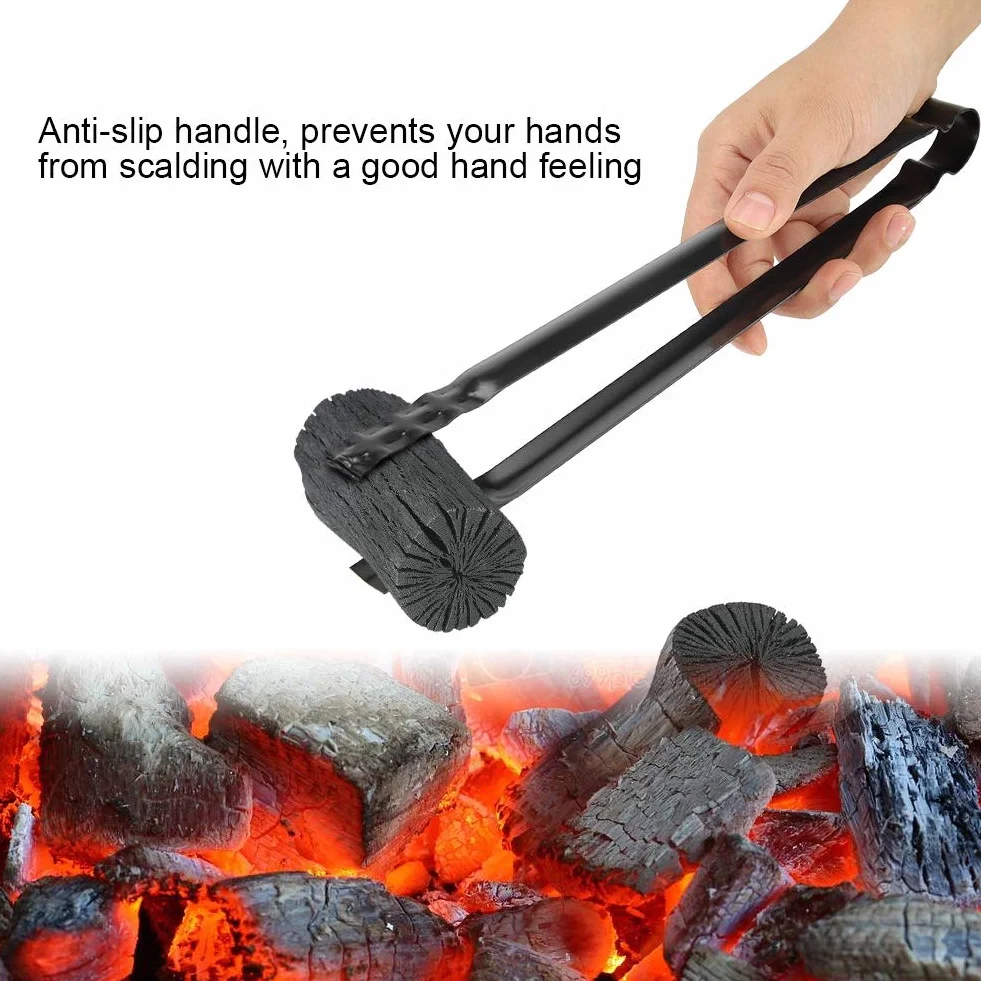 Wielofunkcyjne Metalowe Szczypce do Grilla Zacisk do Węgli na śmieci Narzędzia do Serwowania Grillbrikett, Szczypce Kominkowe, Szczypce do Węgla Drzewnego BBQ, Szczypce do Węgla,