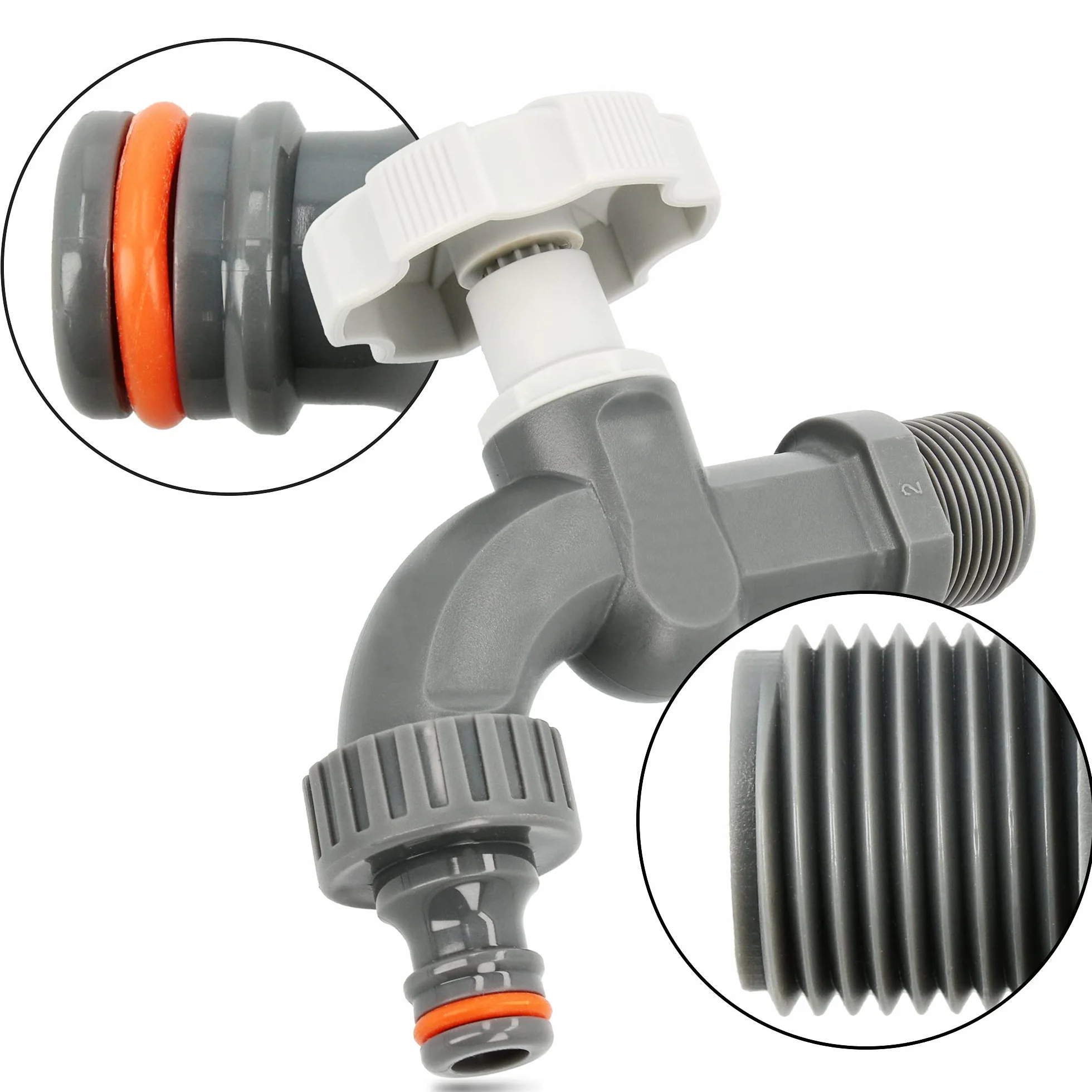 BRADAS Bateria ogrodowa, z tworzywa sztucznego, 3/4" x 3/4", zapasowy zawór do zbiornika na deszczówkę, wąż ogrodowy z adapterem do węża