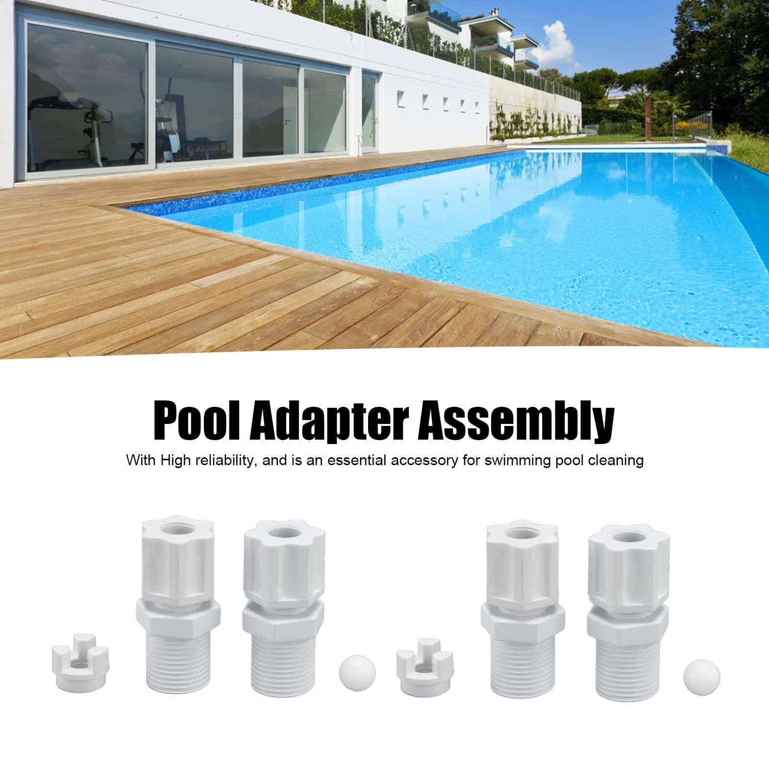 Zerodis Zestaw adapterów basenowych, trwałe akcesoria do czyszczenia basenów proste w instalacji wysoka niezawodność do spa dla CL200 CL220