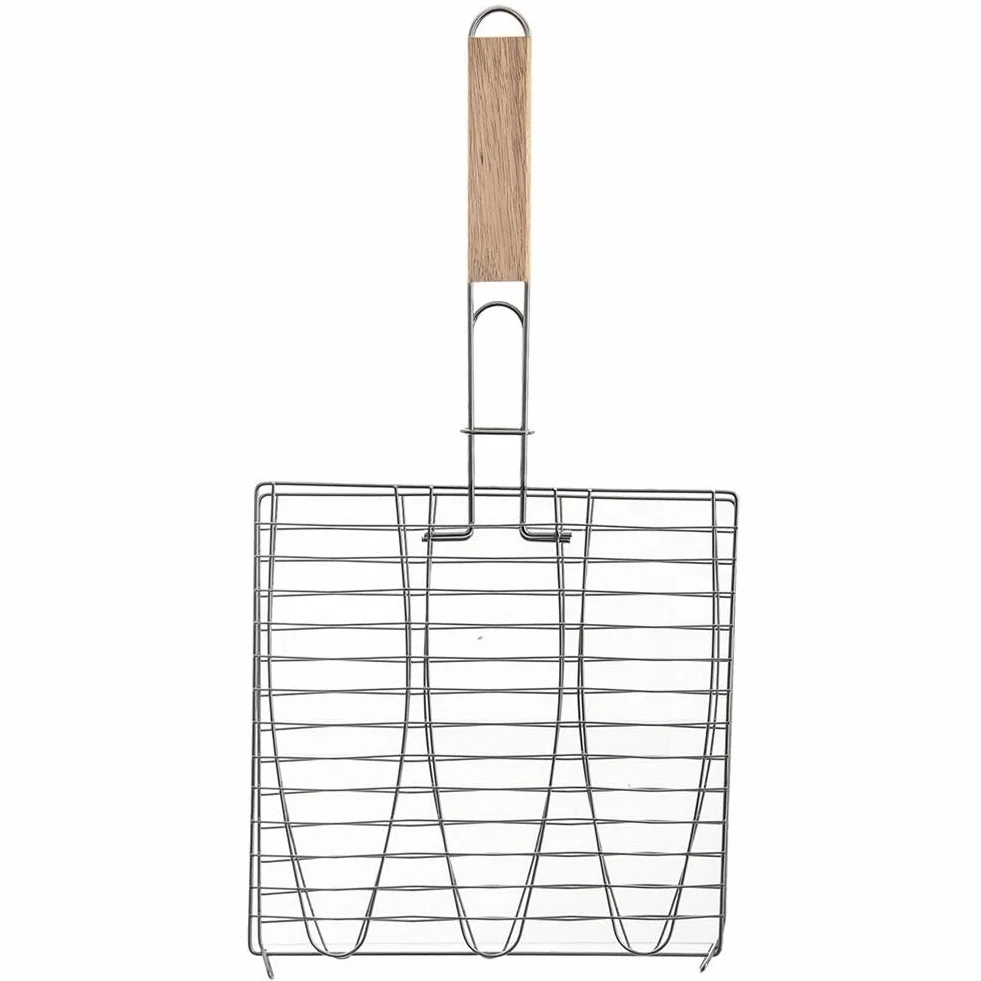 orion group Ruszt do grillowania, ruszt do grillowania ryb, z metalu, 28 x 55,5 cm