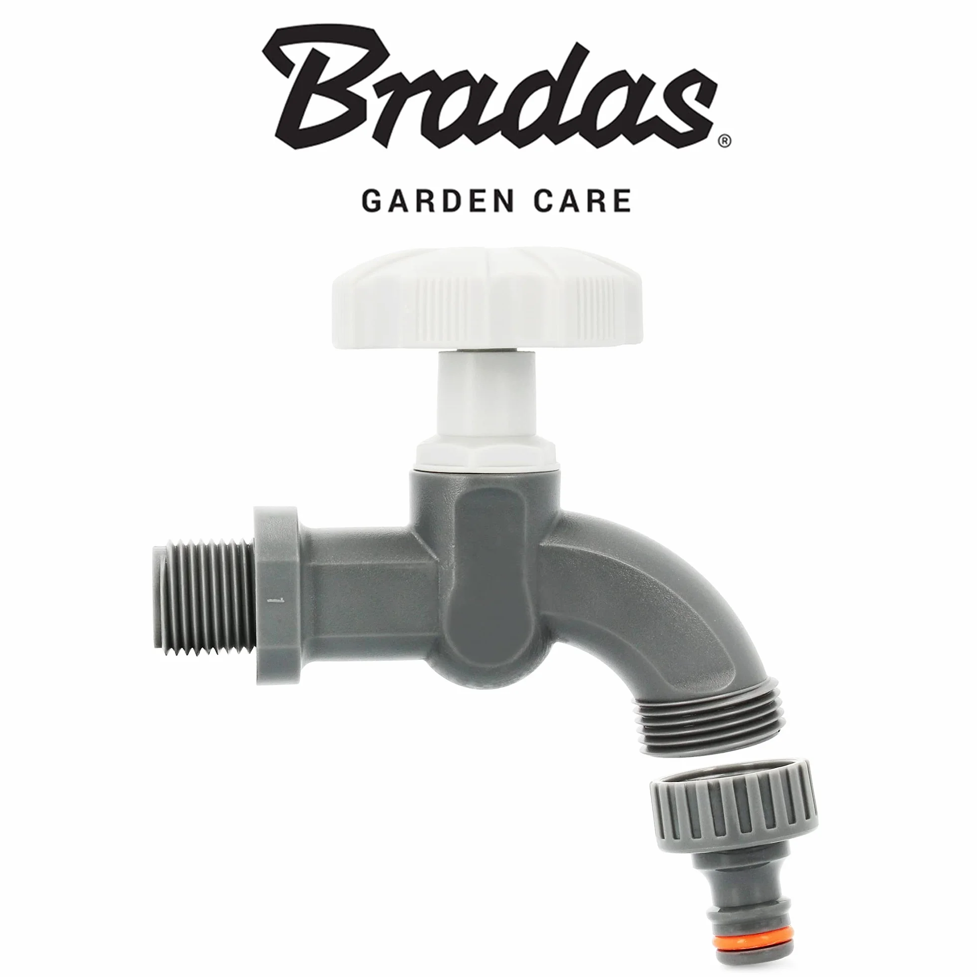 BRADAS Bateria ogrodowa, z tworzywa sztucznego, 3/4" x 3/4", zapasowy zawór do zbiornika na deszczówkę, wąż ogrodowy z adapterem do węża