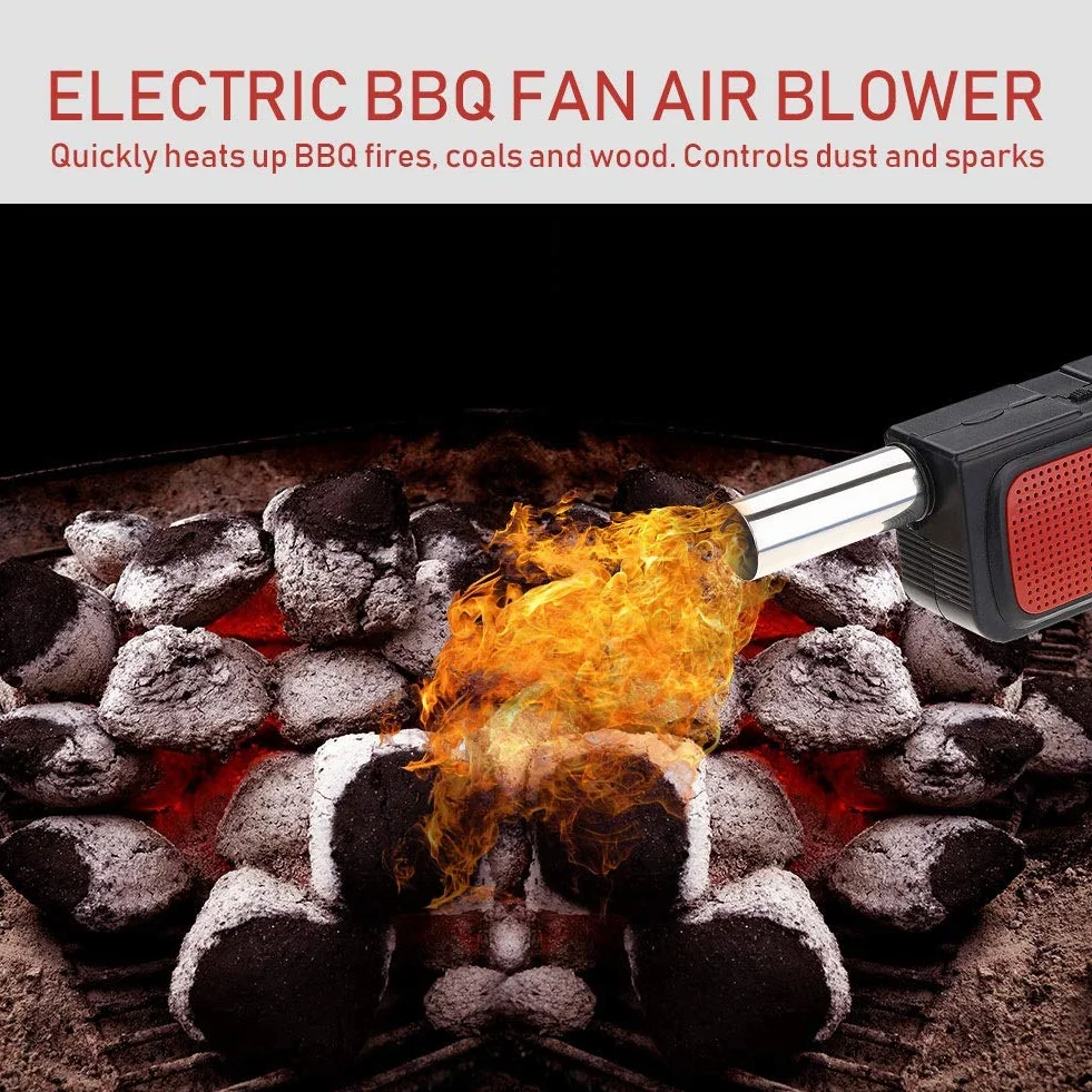 Dmuchawa do grilla - dmuchawa do grilla przenośna ręczna elektryczna dmuchawa do grilla dmuchawa powietrza na zewnątrz kemping piknik grill narzędzie do gotowania