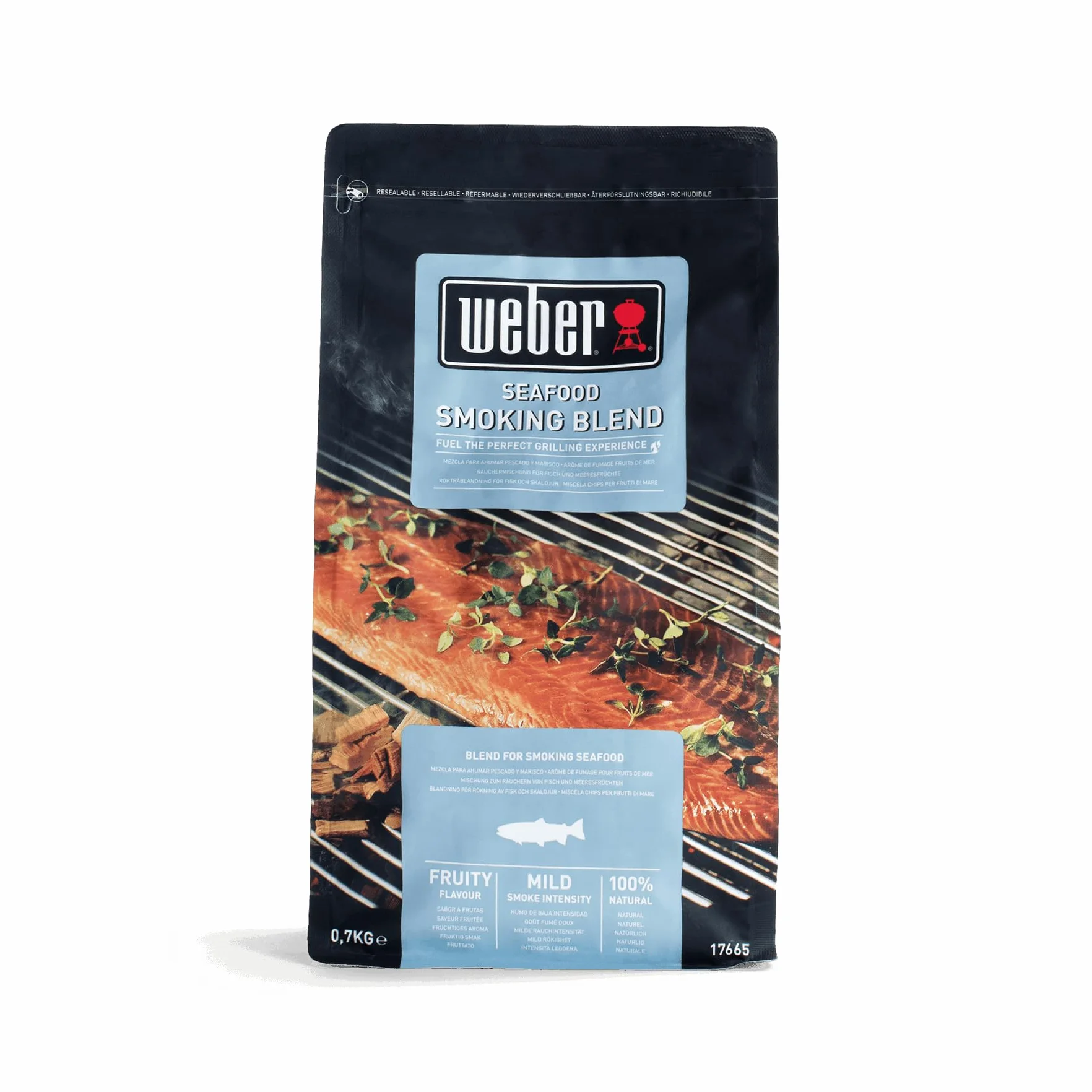 Weber Wiórki (Opakowanie 700g) - do ryb i owoców morza, mieszanka wiórów z drzew liściastych i drzew owocowych, produkt UE, pozyskiwany w sposób zrównoważony, drewno certyfikowane FSC (17665)