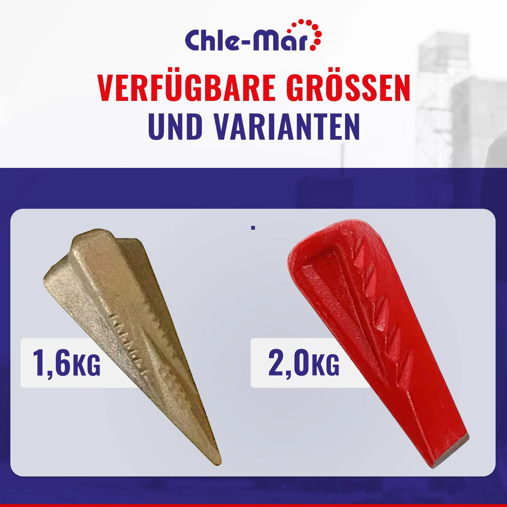 Obrotowy klin do łupania drewna 1,6 kg Hartowana stal Chle-Mar
