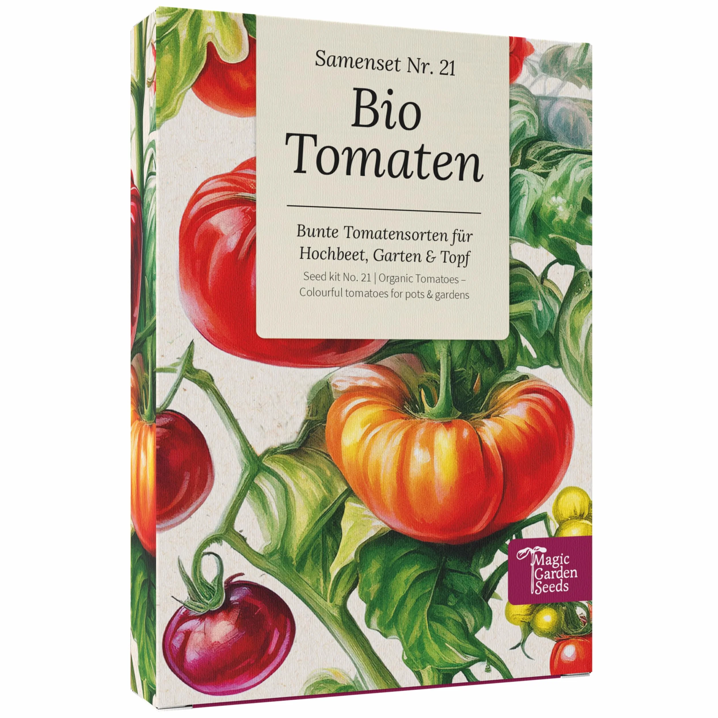 Magic Garden Seeds - Bio-opakowanie nasion pomidorów z 6 odmianami - historyczne, kolorowe pomidory do wysokiej grządki, doniczki i ogrodu - aromatyczne, odporne na nasiona i łatwe w pielęgnacji